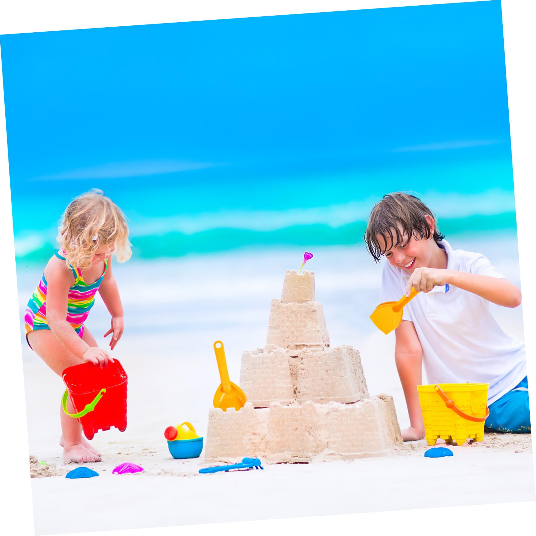 iplusmile 24 Piezas Palas de Arena para Juguetes de Playa y Jardín Pala de Color Amarillo para Exterior y Fiestas Infantiles