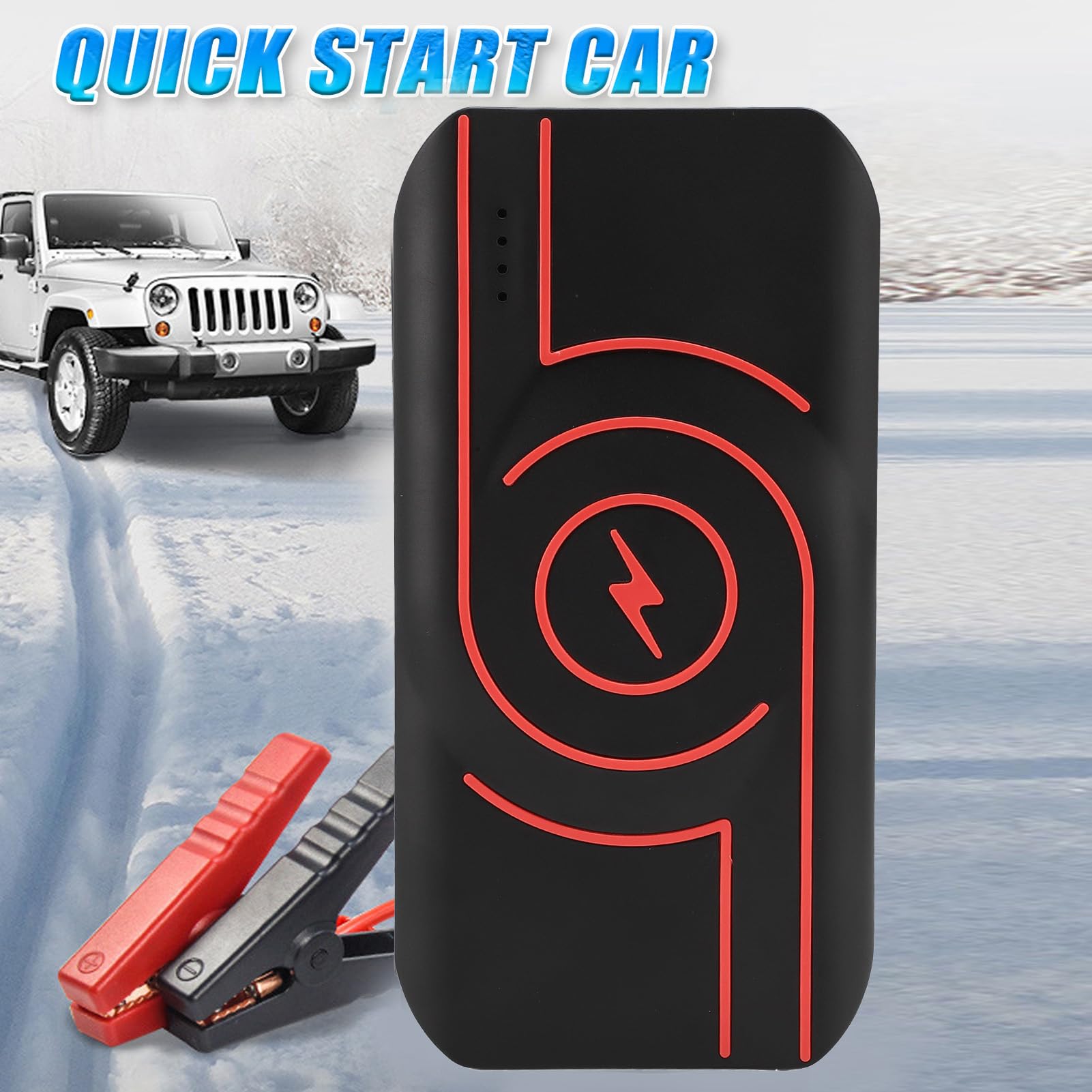 Booster Batteria per Auto con Torcia a LED 8000mAh Alimentazione Mobile per Situazioni di Emergenza