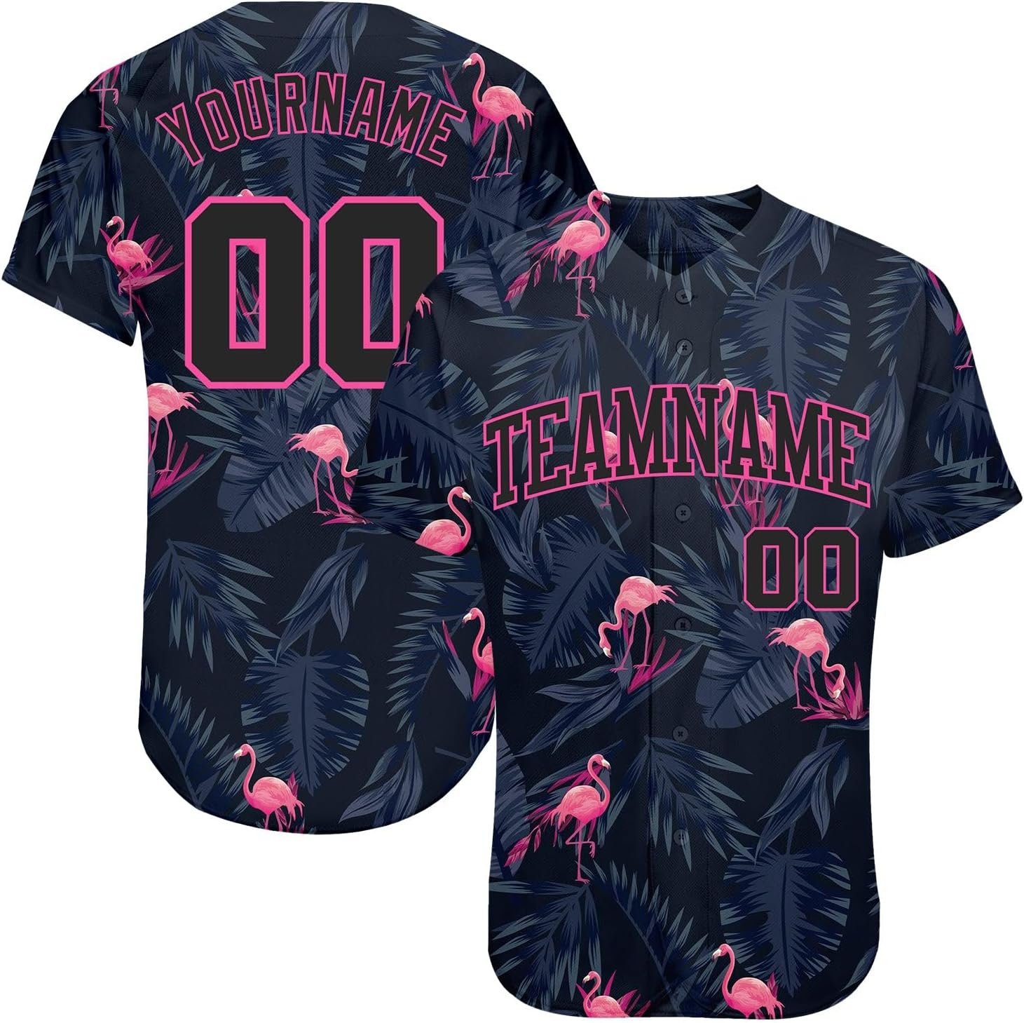 Custom Baseball Jersey, Flamingo Baseball Jersey, Baseball Jersey, Custom 3D Pattern Design Flamingo Baseball Jersey, Baseball Shirts, Custom Jersey Baseball, Baseball Jerseys, Womens Baseball Jersey
