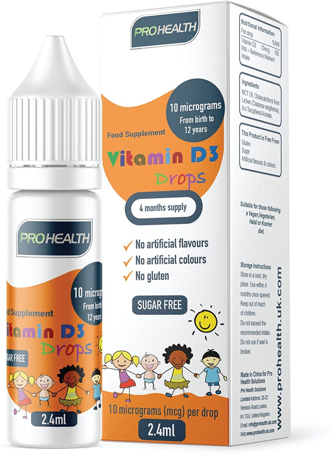 ProHealth 10 UG 120 Drops- Daily Vitamin D3 Supplement for Infant and Young Children