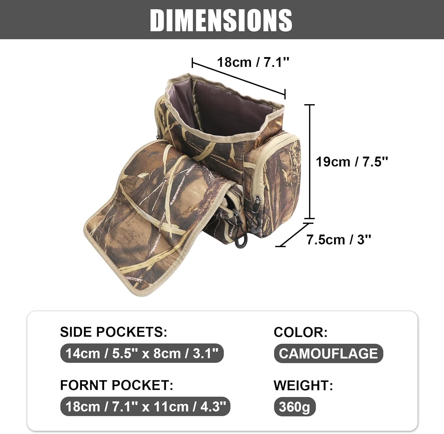 HUNTPAL Binocular Chest Pack Harness Case with Rangefinder Pocket, Convenient Magnetic Lid and Elastic Strap, Water-Resistant Bino Bag with Storage Pouch and Zipper Closure, Fit for Birdwatching - Image 5