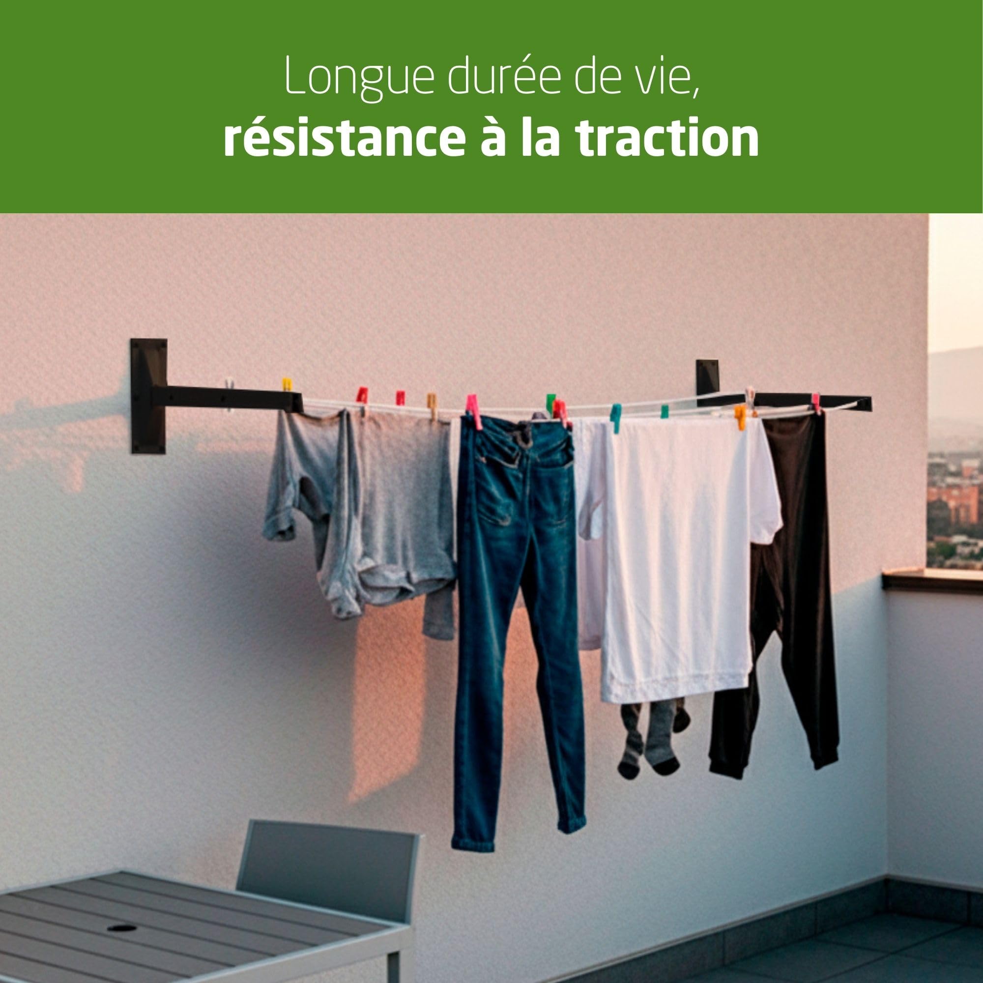 Amig - Étendoir Mural latéral Mod. 3 - Séchoir Mural Rabattable pour Linge - Structure résistante et Installation Pratique - 80 x 40 cm - Acier - Finition Noire