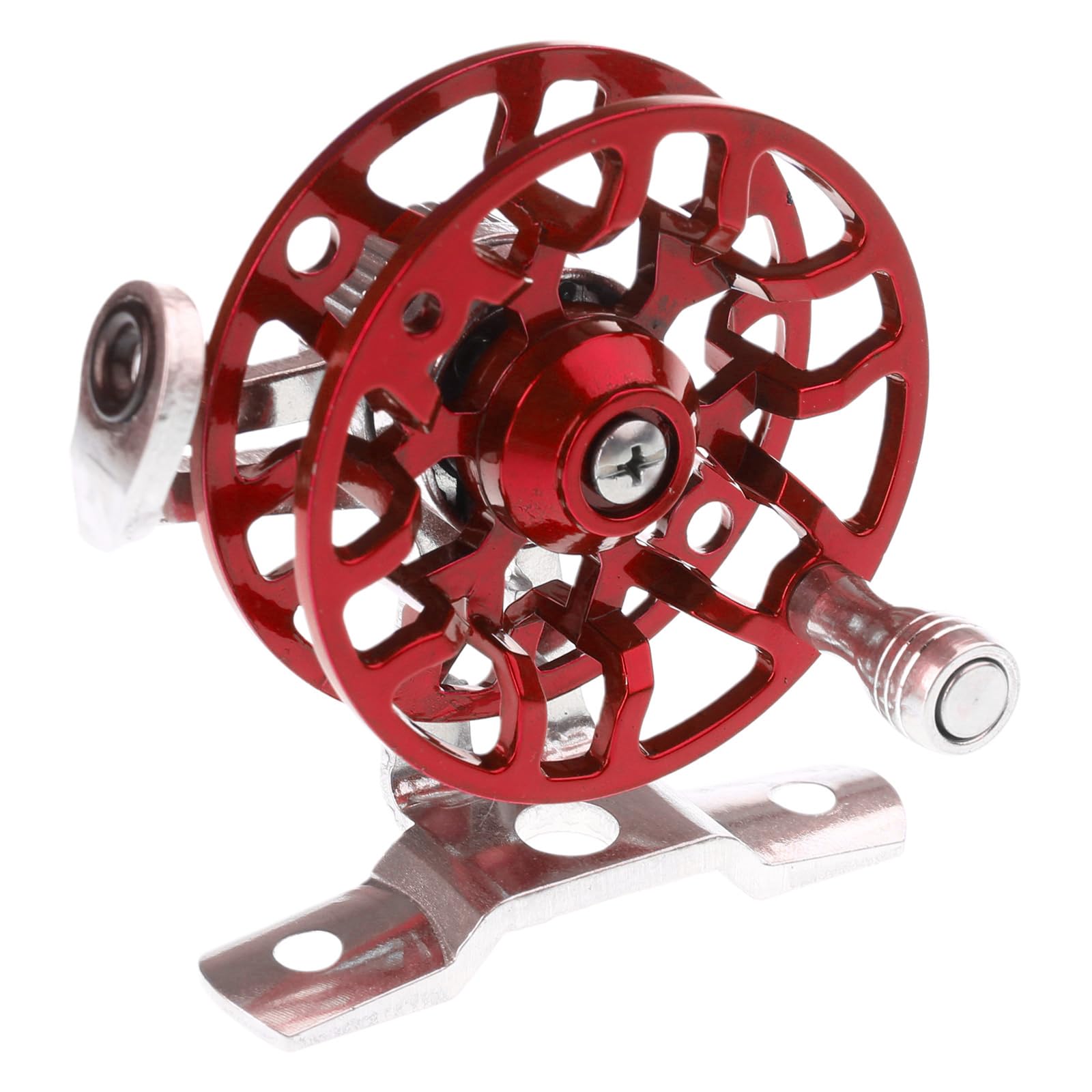 Maxtonser Fishing Reel Aluminum Alloy 50g 53mm Upgraded Base Handheld for Trout Ice Fishing Tackle