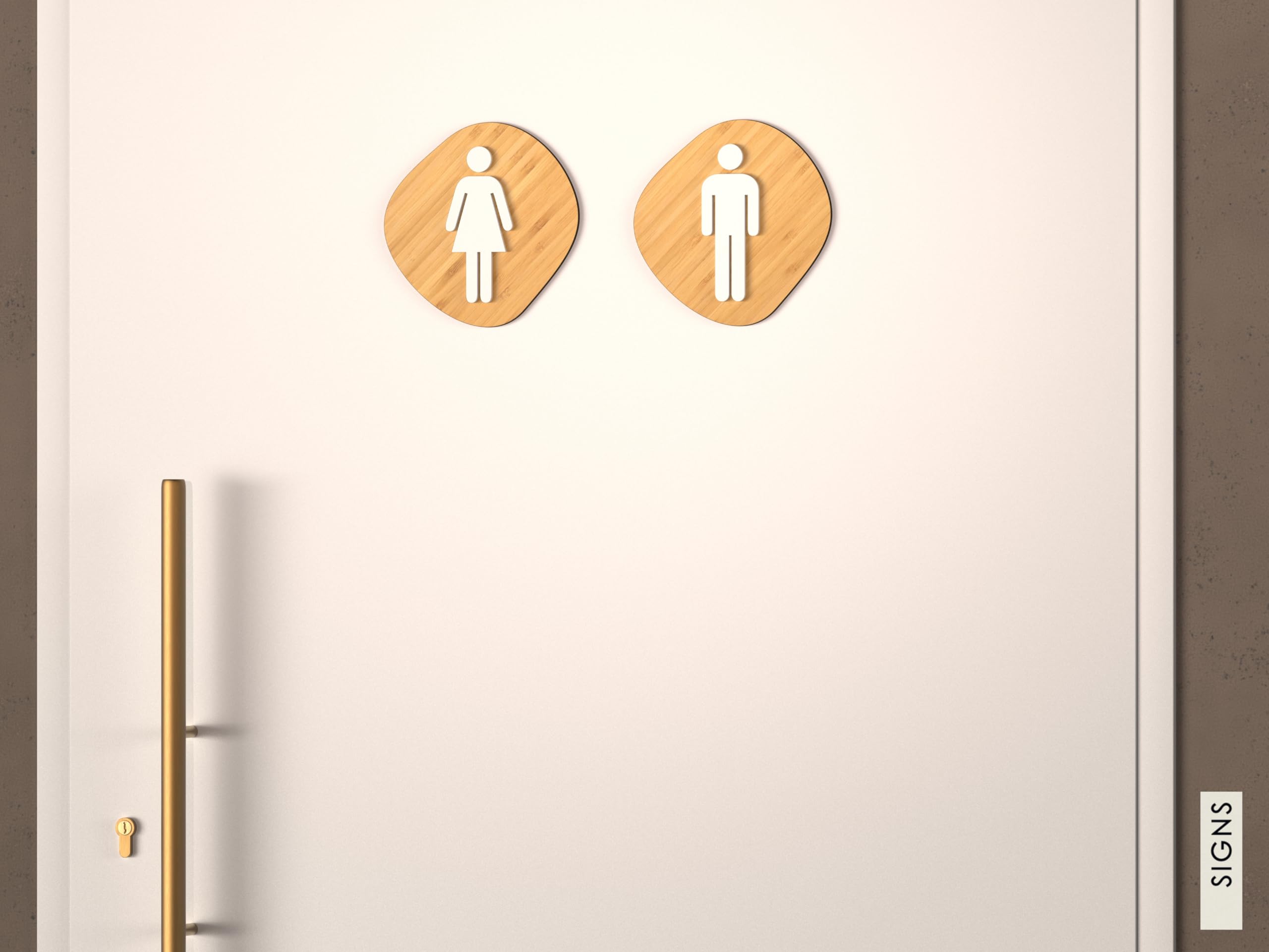 Plaque signalétique Toilette Homme Femme Handicapé Douche - Pancarte Toilette pour Porte Autocollant Pierre