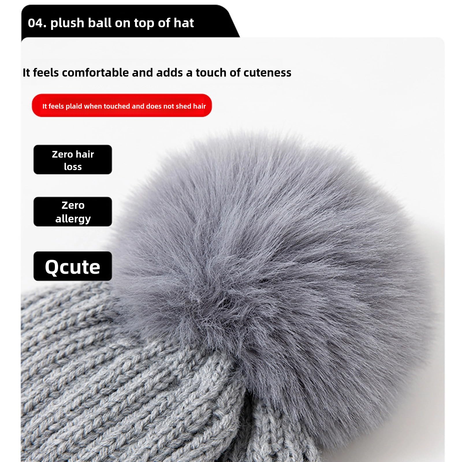 Ulepszony zestaw czapek i szalików 3 w 1, zimowy ciepły, zimowy ciepły kapelusz kobiet Pom Pom,Black