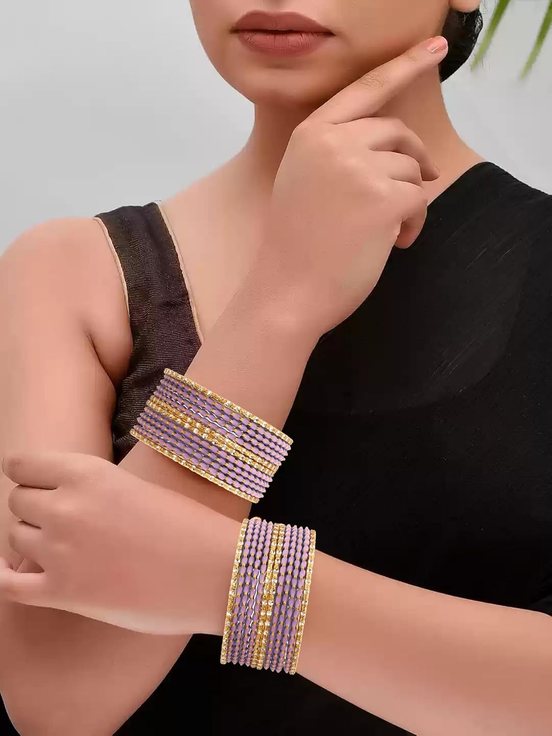 JewarHaat Indian Bollywood Bangle Bracelet Set for Women – 24 Piece (2 Dozen) Multicolor Alloy Gold Tone Stacking Jewelry for Weddings, Parties, Festivals & Gifts