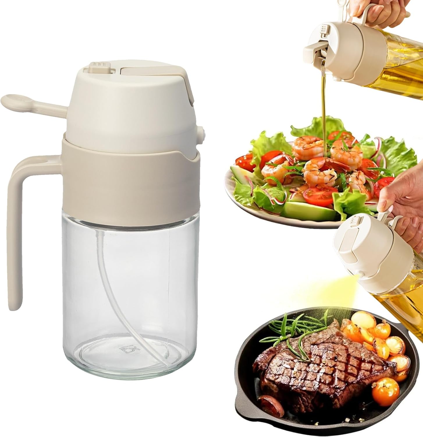 MDZF SWEET HOME Oil Sprayer for Cooking, 12.3oz/350ml 2 in 1 Olive Oil Dispenser Bottle for Kitchen, Premium Oil Spray Bottle, Oil Mister for Air Fryer, Salad, Frying (White, 12.3oz) MDZF SWEET HOME Oil Sprayer for Cooking, 12.3oz/350ml 2 in 1 Olive Oil Dispenser Bottle for Kitchen, Premium Oil Spray Bottle, Oil Mister for Air Fryer, Salad, Frying (White, 12.3oz)