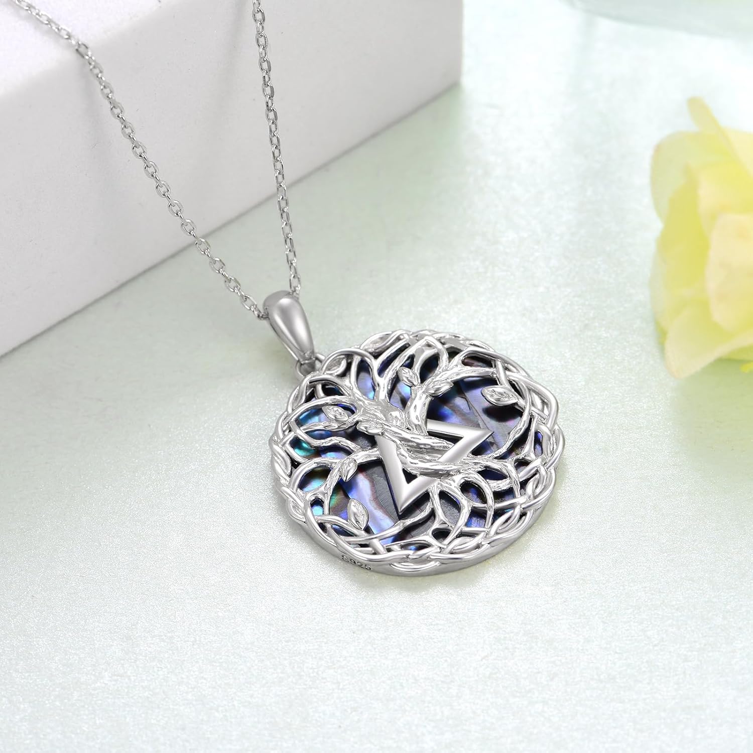 Tree of Life/Celtic Sobriety Gifts for Women 925 Sterling Silver Alcoholics Anonymous Gifts Recovery Symbol AA Sobriety Necklace Jewelry Sober Gifts for Women Men - Image 2