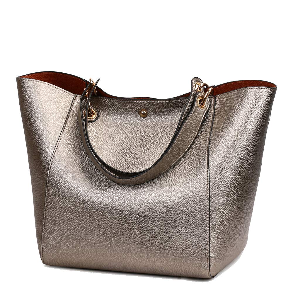 2 en 1 Bolso Tote Shooper para Mujer en Cuero PU Vintage Bolso de Hombro Cubo Hobo Bolsos de Mano Elegant
