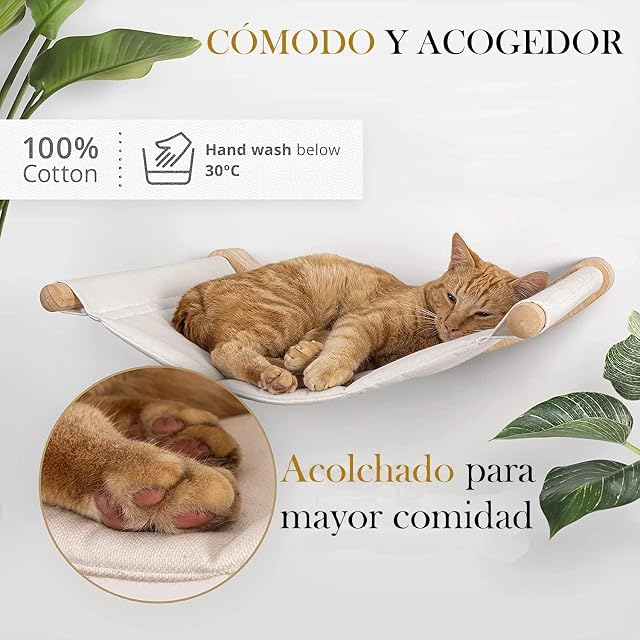 Foto 5 de 8 de WANEKA Hamaca Gato Cama Pared Colgante Regalo Gatuno Escalera Accesorios Gatos Escalera Madera Sisal Madera…