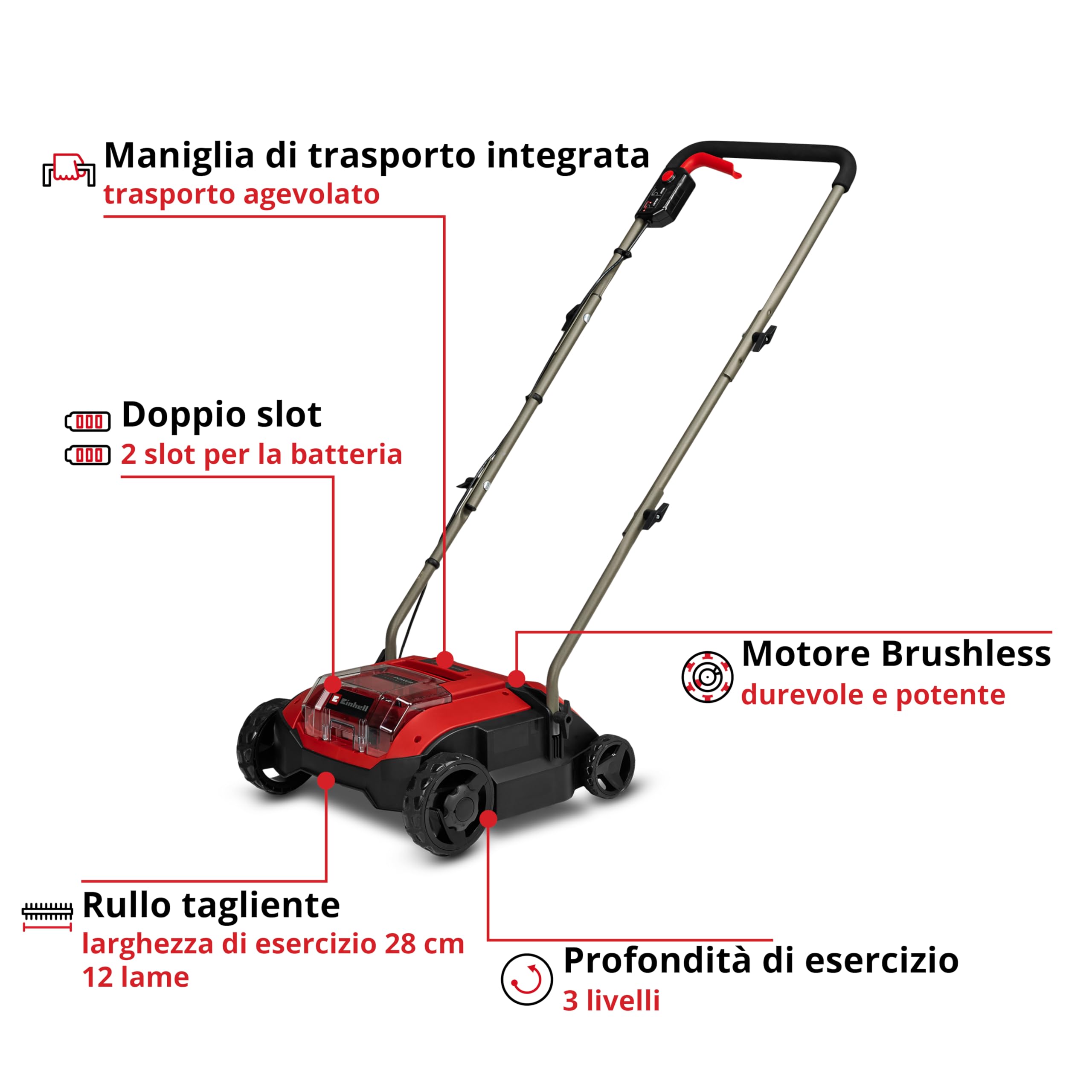 Einhell Forbici a batteria per erba e arbusti BG-CG 3,6 Li-WTS | 3,6 V | Li-Ion | impugnatura morbida | struttura compatta | interruttore di sicurezza