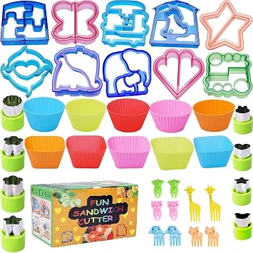[38pcs] Abruga Premium Sandwich Cutters Mould Food, Sandwich Maker, Vegetable Cutter & Fruit Picks, Mould Baking Tools Cute Animal Baking Children Set Interesting Kitchen Accessories for Kids