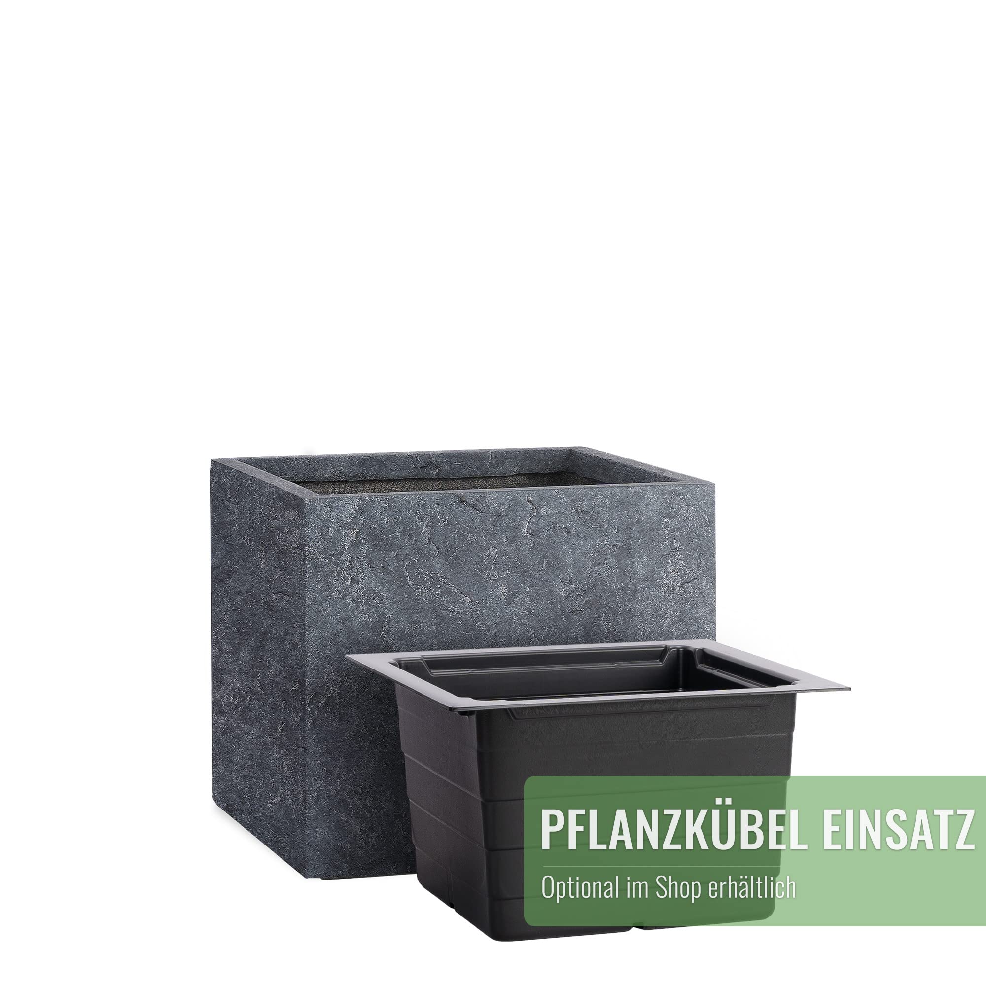 Pflanzwerk® Maceta Cube Lava Antracita 38x44x44cm *Resistente a Las heladas* *Protección UV* *Calidad Europeo*