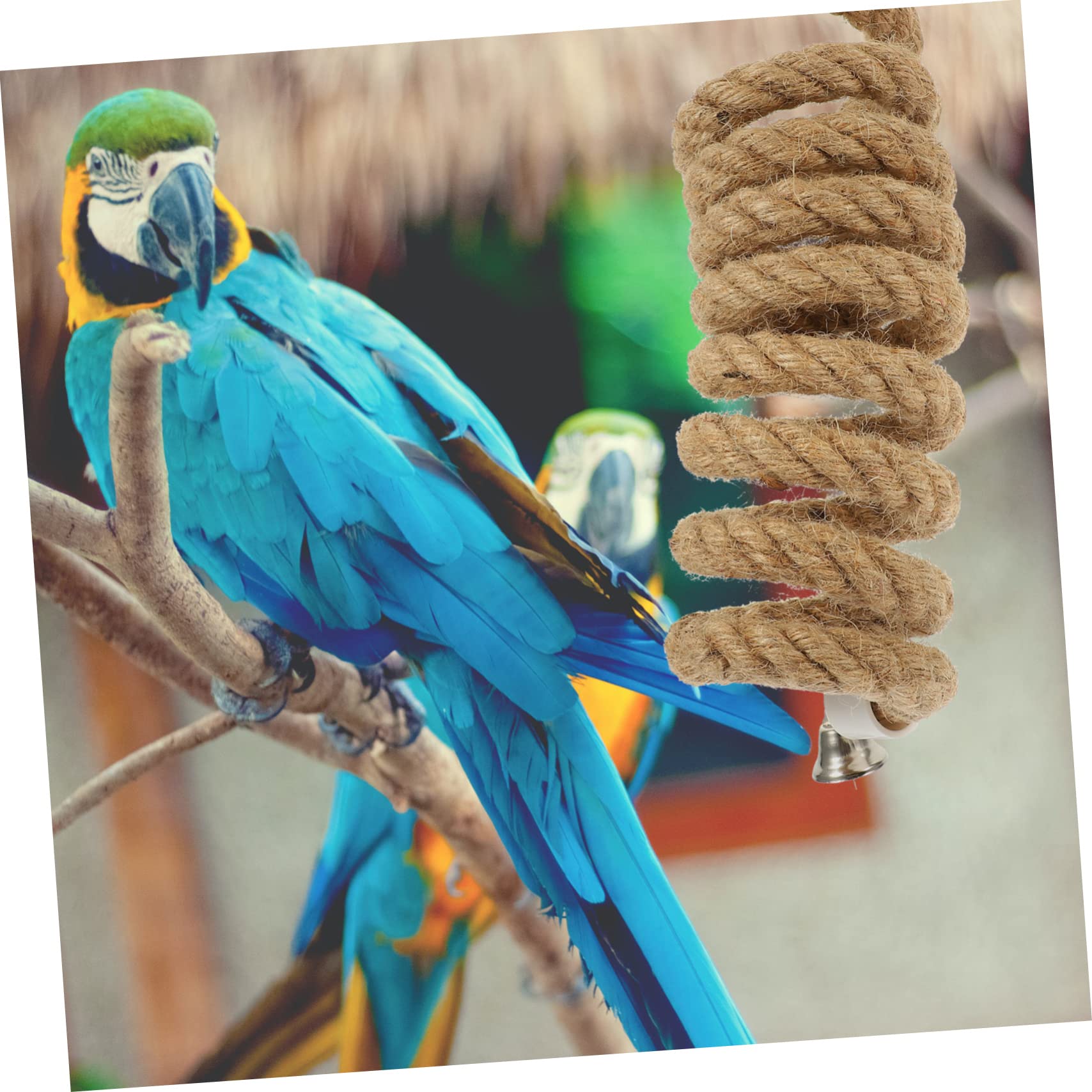 Gatuida Giocattolo a Corda per Arrampicata per Pappagalli Khaki | Canapa e Metallo, Adatto a Uccelli e Parrots, per Arrampicare e Giocare, Decora Vari Ambienti