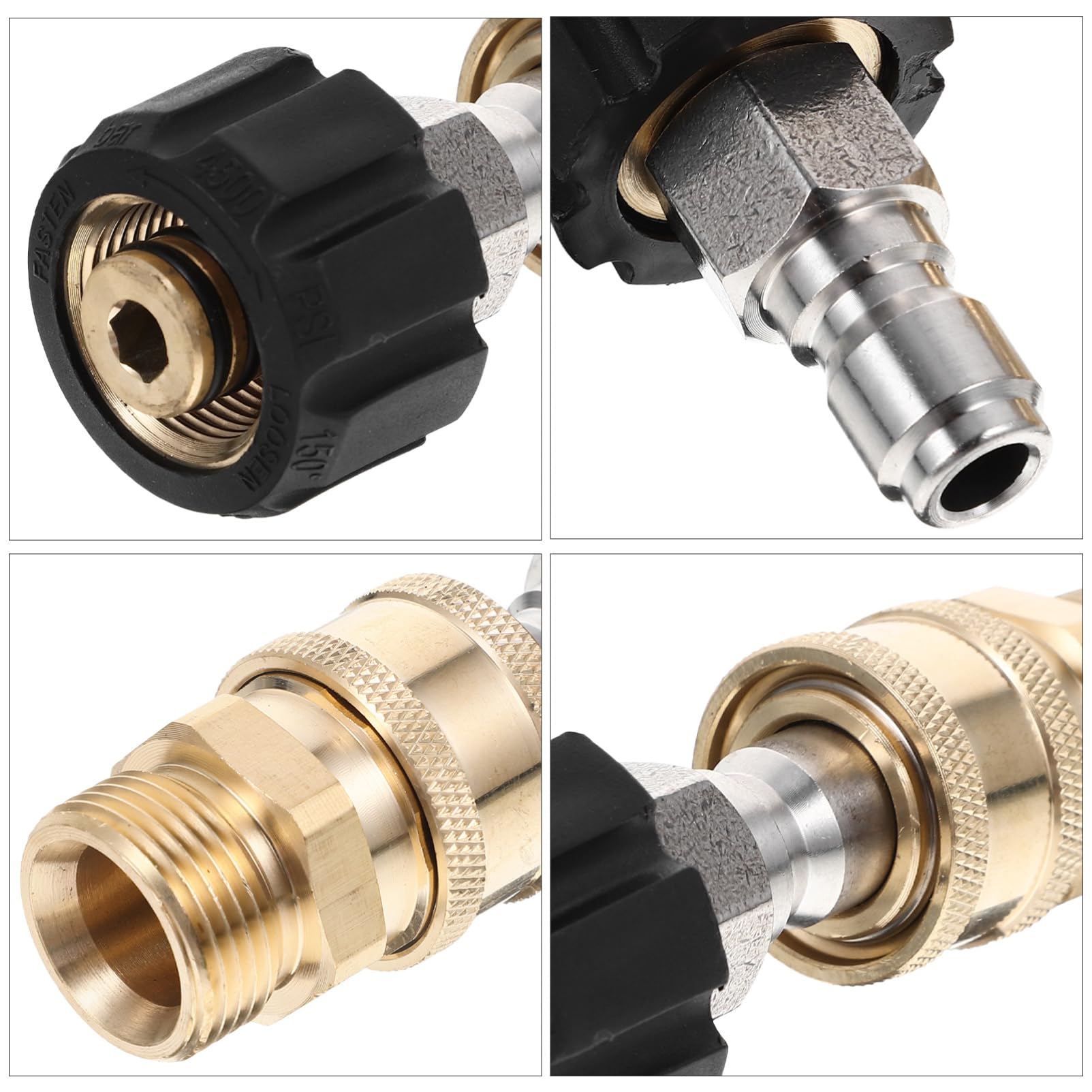 Happyyami 3juegos Adaptador Rápido De Manguera De Alta Presión Hidrolavadoras Conector De Latón para Limpieza De Coches y Jardines Fácil Instalación y Uso