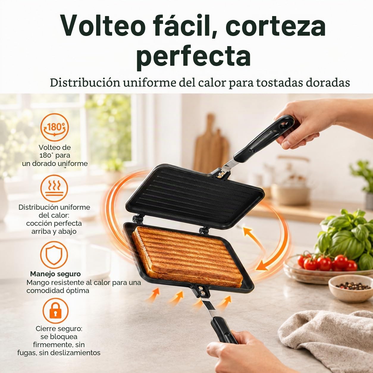 UPKOCH Sandwichera Prensa Sandwichera Barbacoa Desayuno Sartén de Aluminio de Doble Cara Sartén Antiadherente Utensilios de Cocina para Cocina de Gas