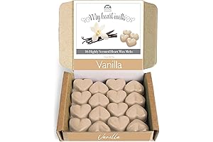 Vanilla Wax Melts: 16 Heart-Shaped Soy Wax Melts, Rich Vanilla Scent, Cruelty & Plastic-Free