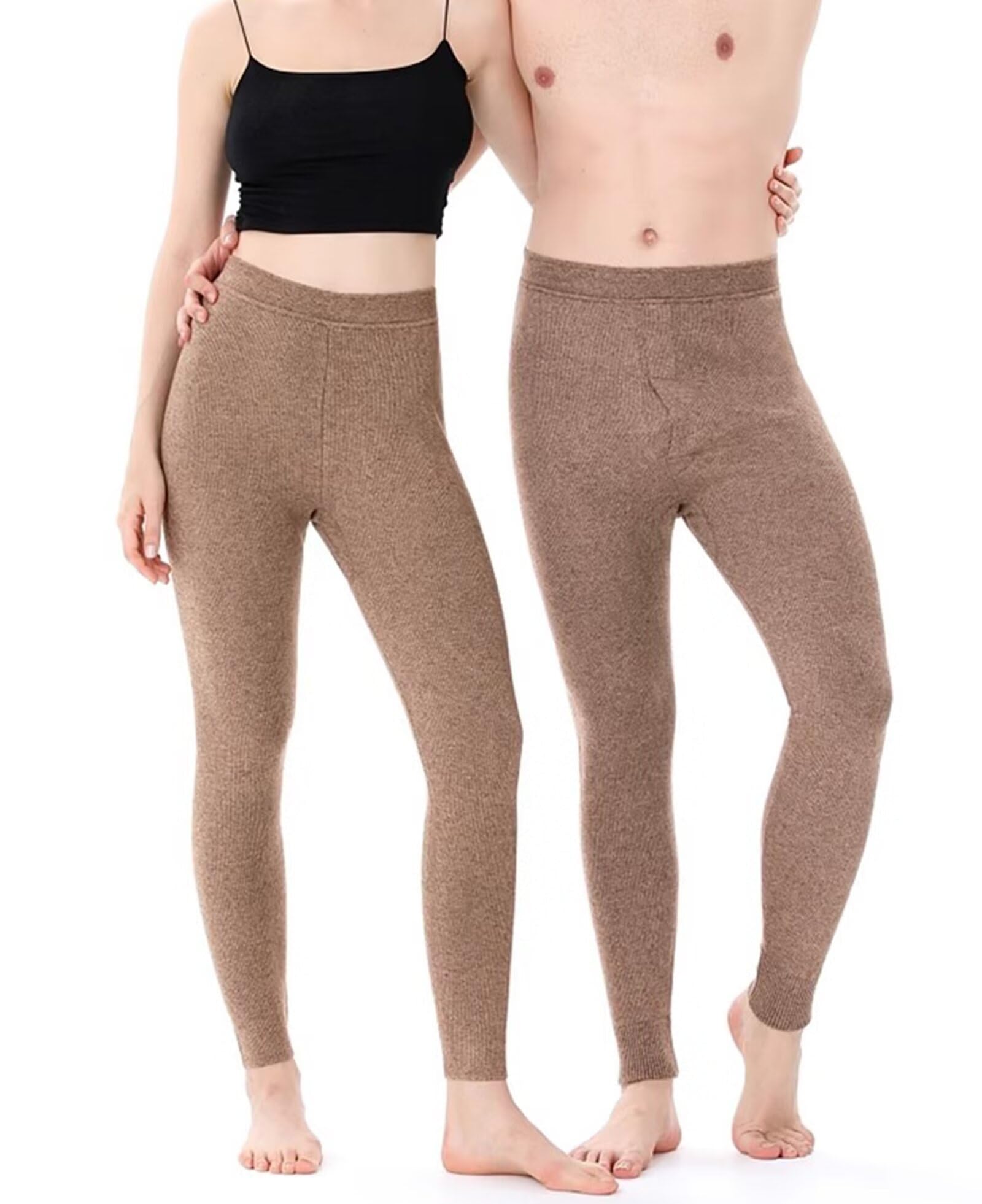 Unisex Pantalones de Invierno cálido 100% Cachemira Leggings Ropa Interior térmica Pantalones Hombres Mujeres Pantalones térmicos Otoño Invierno