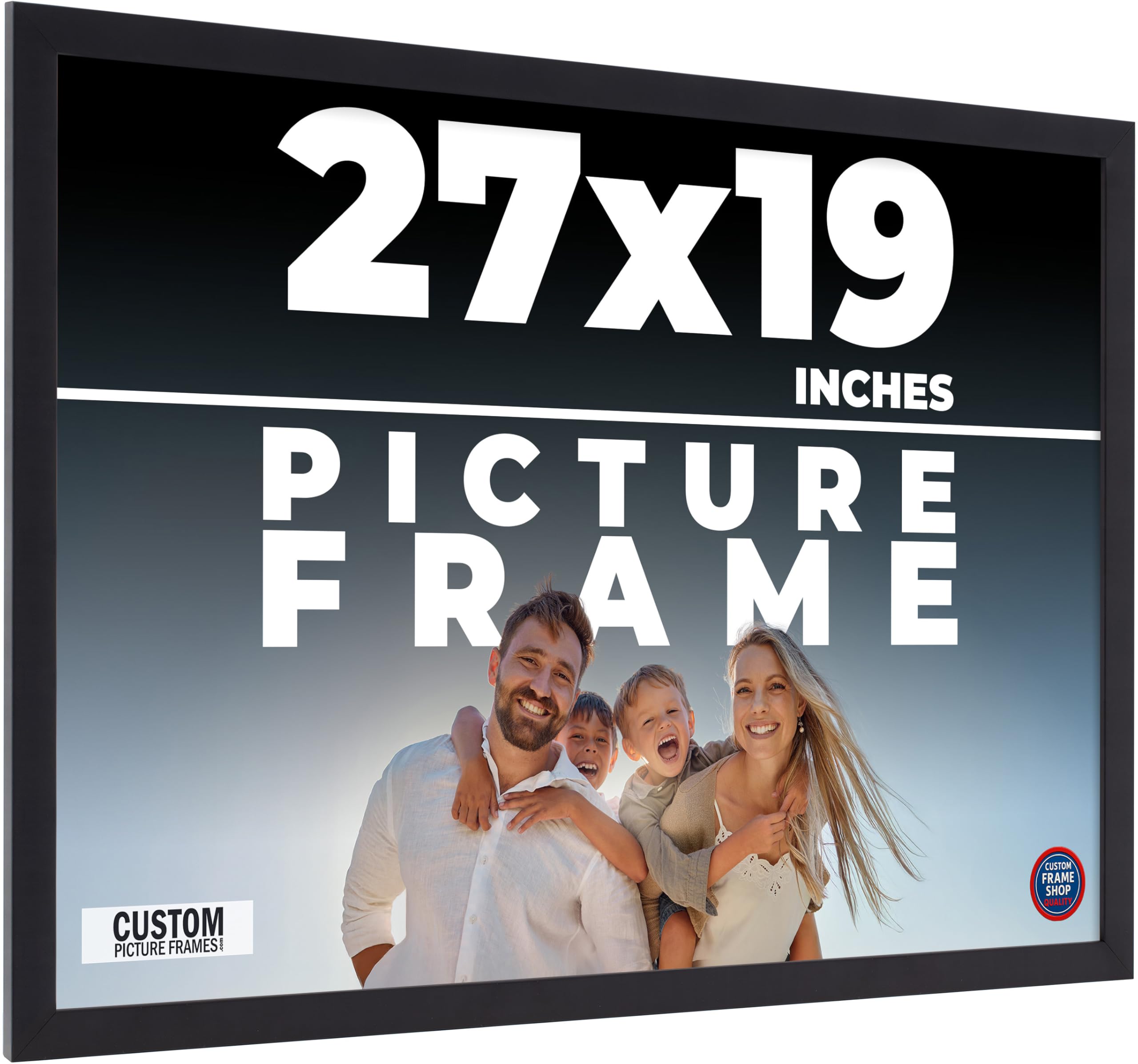 Amazon.com - 27x19 Frame Black Real Wood Picture Frame Width 0.75