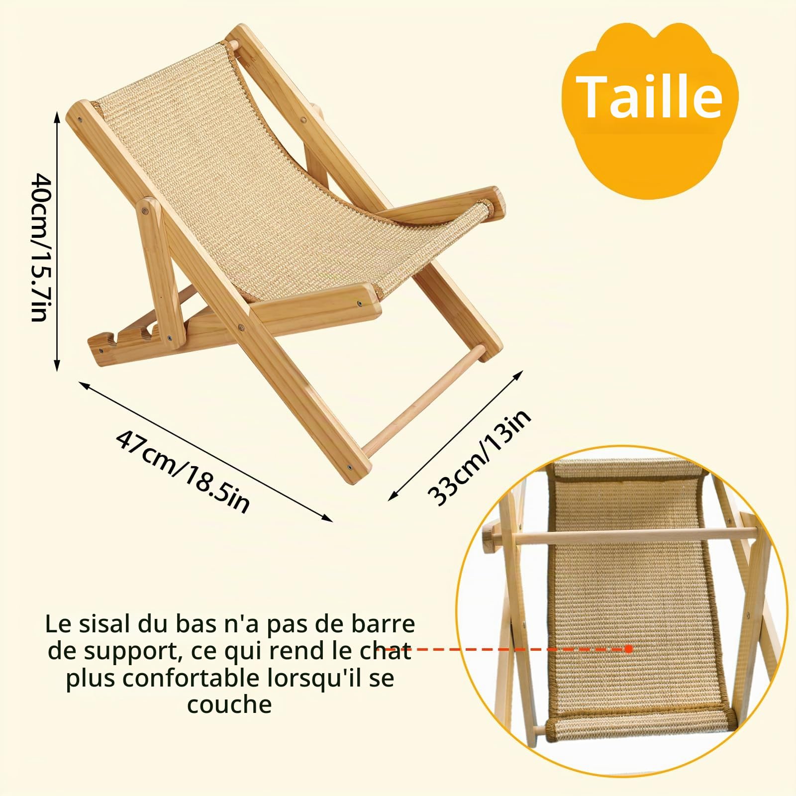 Lit pour Chat – Lit réglable avec hamac, Espace de Repos Stable pour Chats jusqu'à 10 kg, idéal pour Chats, Chiots et Petits Animaux, Chat Surface de grattage Populaire en sisal