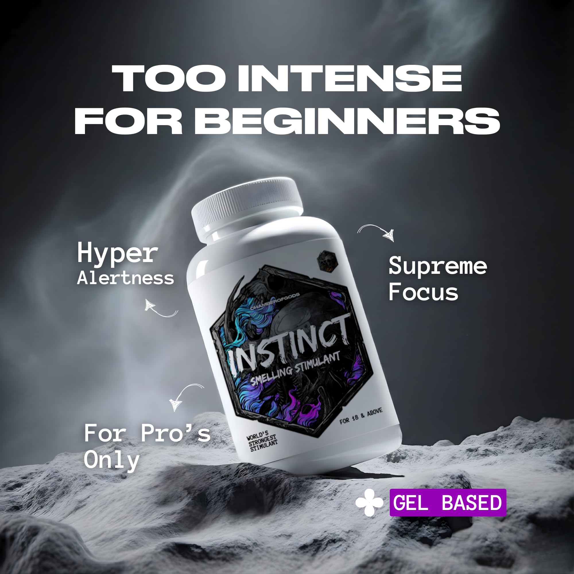 Chamberofgods Instinct Ammonia Smelling Salt - World's Strongest Formula | Gel Technology | for Advanced Lifters Only | 3 Month Potency 1