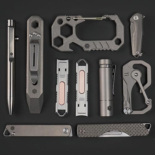 Miniatura 9 de KeyUnity KR00 EDC Pocket Pry Bar Bit Bar Titanium Multitool con clip de bolsillo