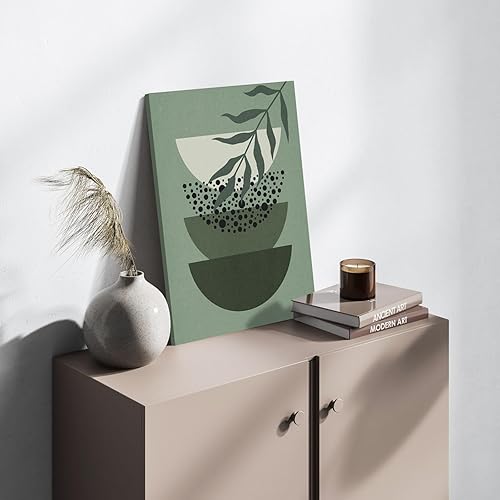 Miniatura 6 de Sage Green Wall Posters & Prints, 12x16 Inch Boho Wall Art Set of 3 Canvas Wood Framed Botanical and Minimalist Pictures, Waterproof Anti-fade