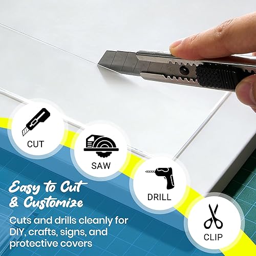 Vista 5 de Paquete de 10 paneles de plástico PET de 5 x 7 pulgadas / plexiglás de 0.04 pulgadas, alternativa de vidrio irrompible, ligera y asequible. Uso