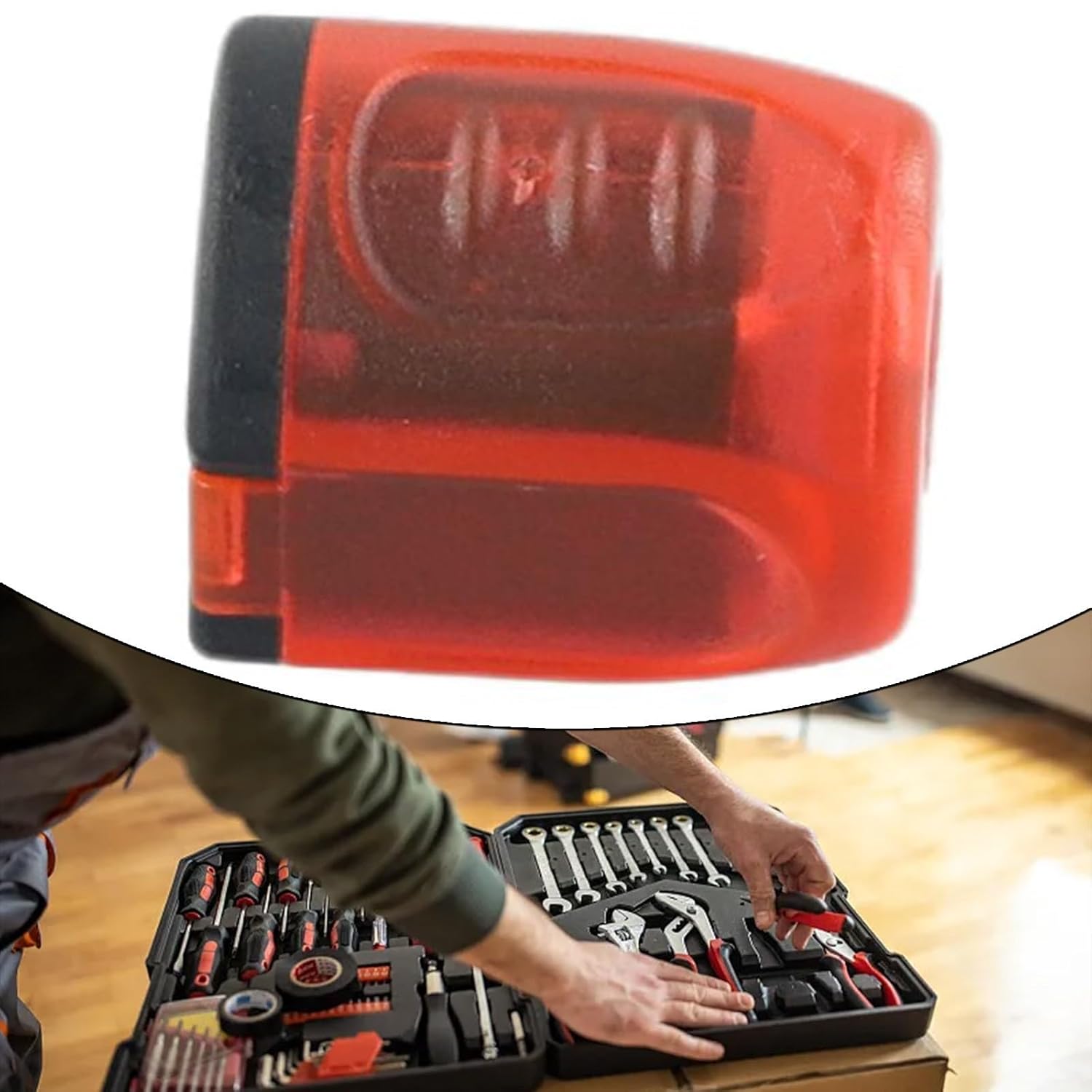 Screwdriver Bit Holder with Magnetic Ring 6.35mm 1/4 Inch Shank, Strong Magnetizer Drill Bit Sleeve to Prevent Slipping, Alloy Steel and Tool Accessory in Random (Red)