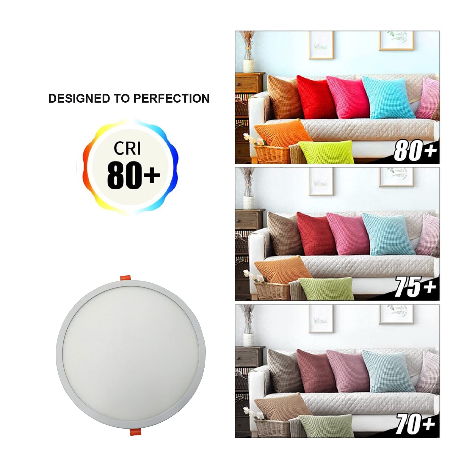 LED ATOMANT Lot de 2 Panneau LED Encastrable Downlight Rond Plat Coupe Réglable (50-180mm) 20W, Couleur Blanc Neutre (4500K), 1800 Lumens, Driver inclus