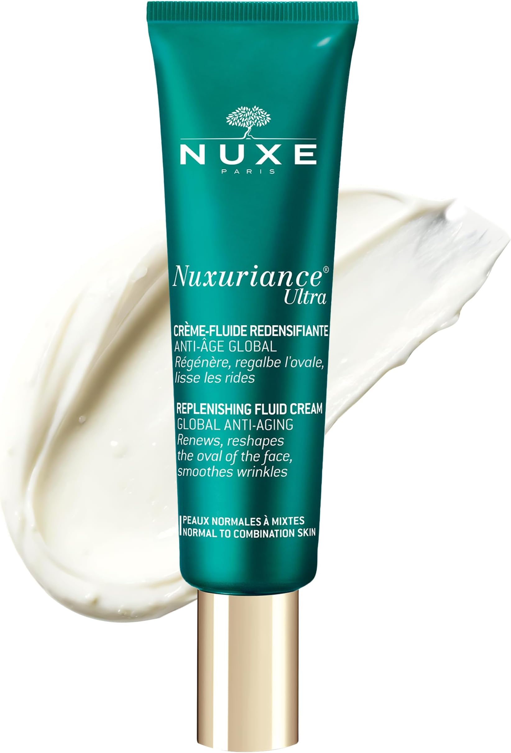 Nuxuriance Ultra Fluid Cream Anti-Aging Moisturizer for Normal and Combination Skin With Bi-Floral Cells, 1.6 Fl Oz