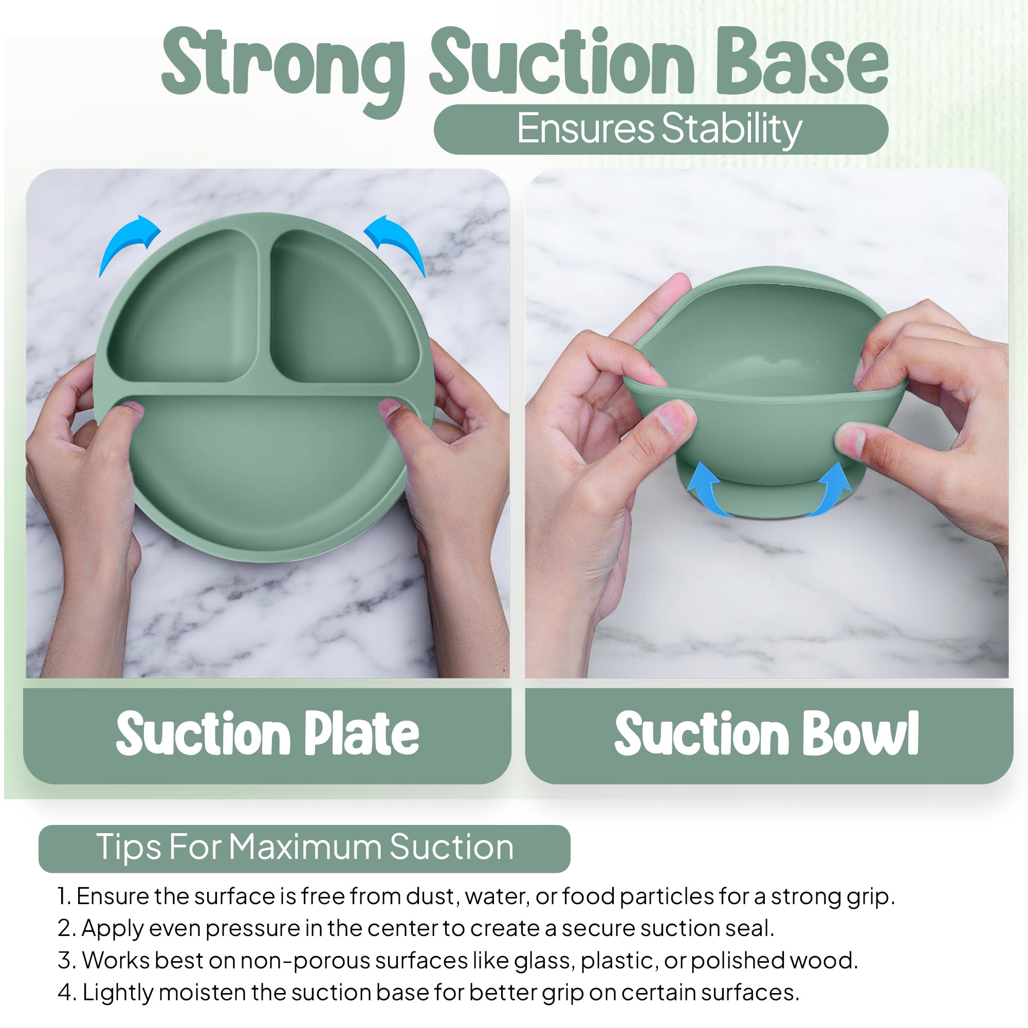 O'doe Baby Weaning Set – 15 Pcs Silicone Baby Feeding Set with Suction Plate, Bowl, Bib, Sippy Cup, Fruit Feeder, Freezer Tray