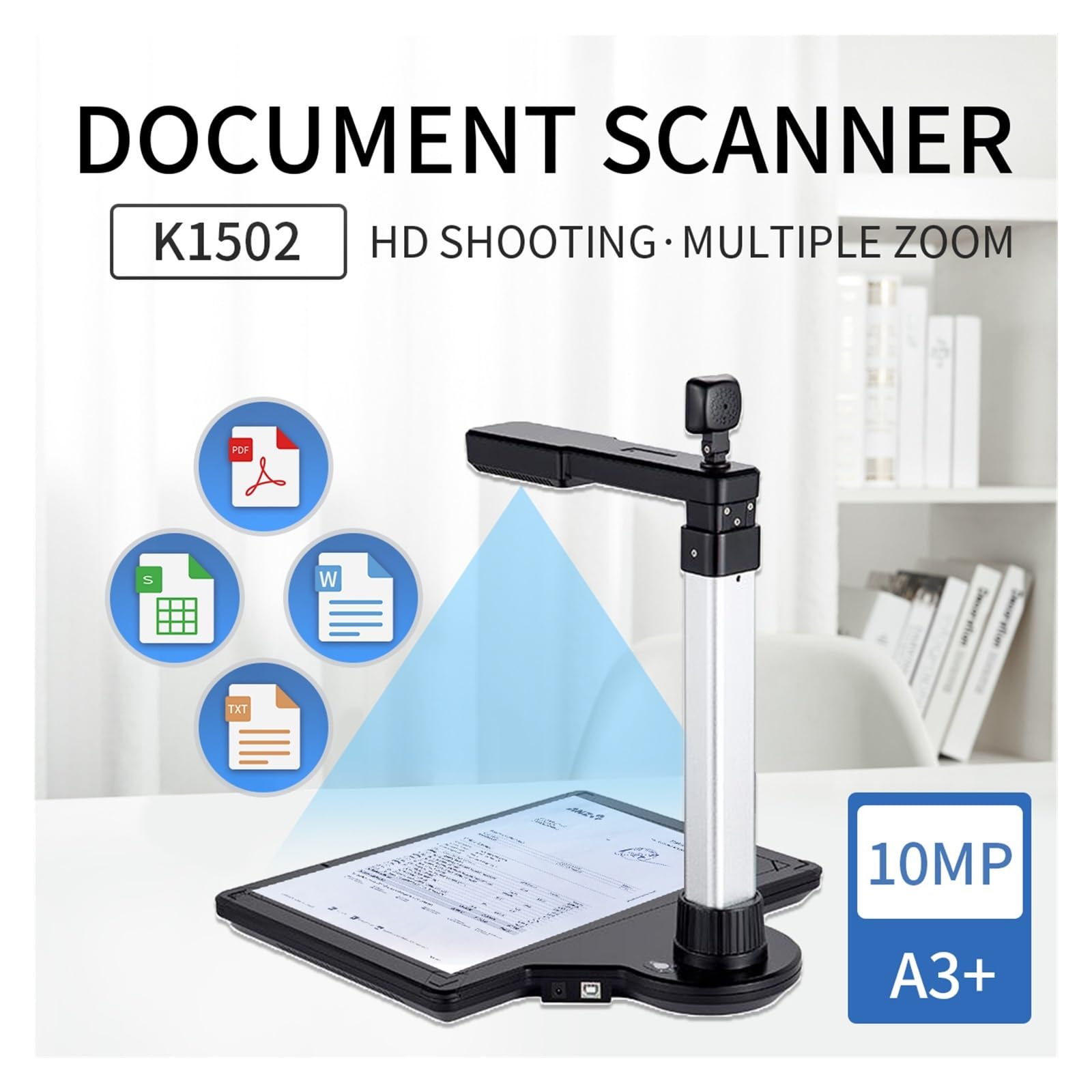 Fotocamera for scanner di documenti for insegnare con scanner fotografici in formato A3 HD da 10 MP for PC portatile Formazione online portatile con OCR