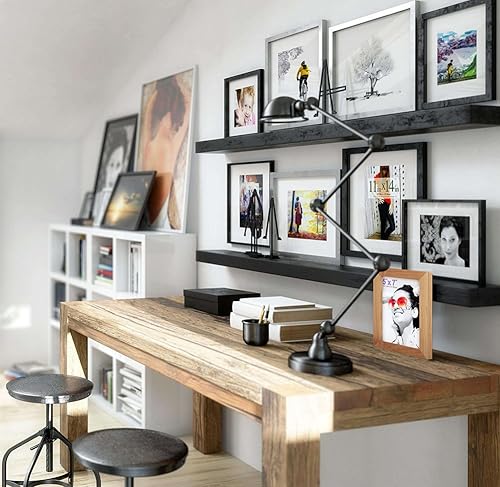 Miniatura 7 de Marco Rpjc de fotos, hecho de madera maciza, cristal de alta definición para mesa y pared, 3.5 x 5 pulgadas