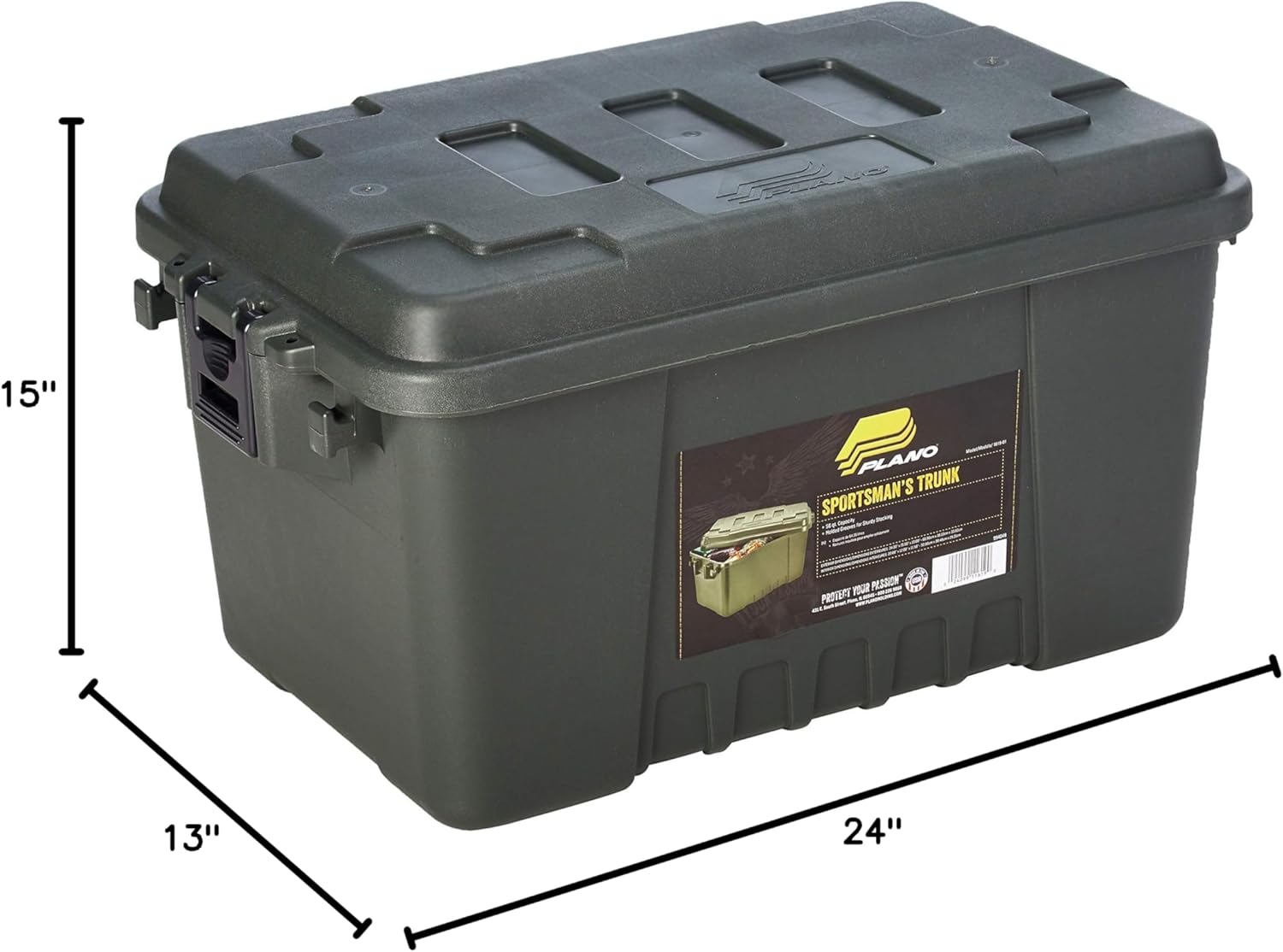 Plano Storage Trunk - 56 Quart (1619) - Black, 24X15X13-Inch (2 Pack (56 Quart))