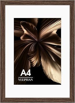 A4 Picture Frame - A4 Frames with Mount for A5 Prints, Brown