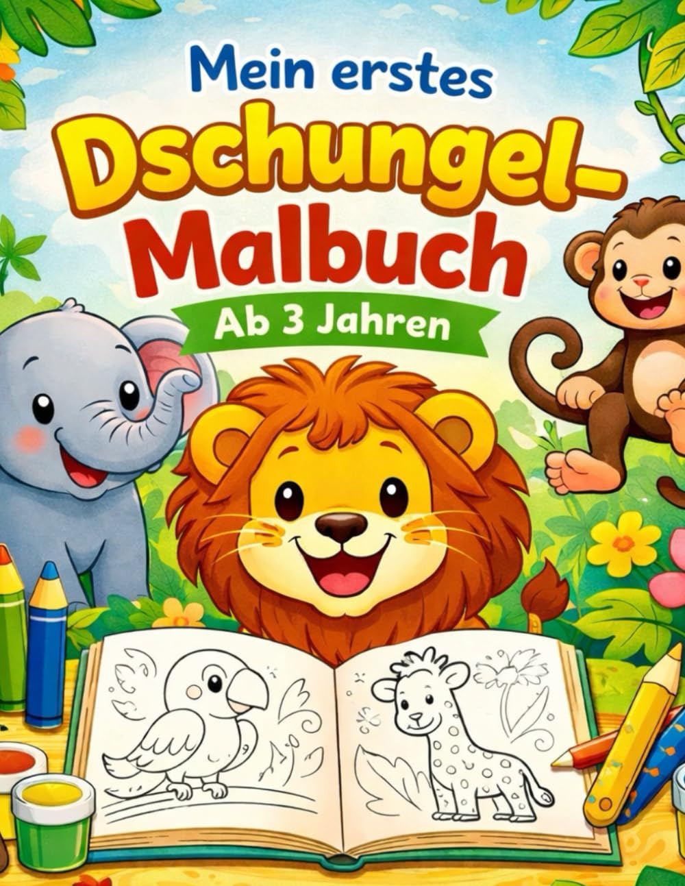 Mein erstes Dschungel-Malbuch ab 3 jahren