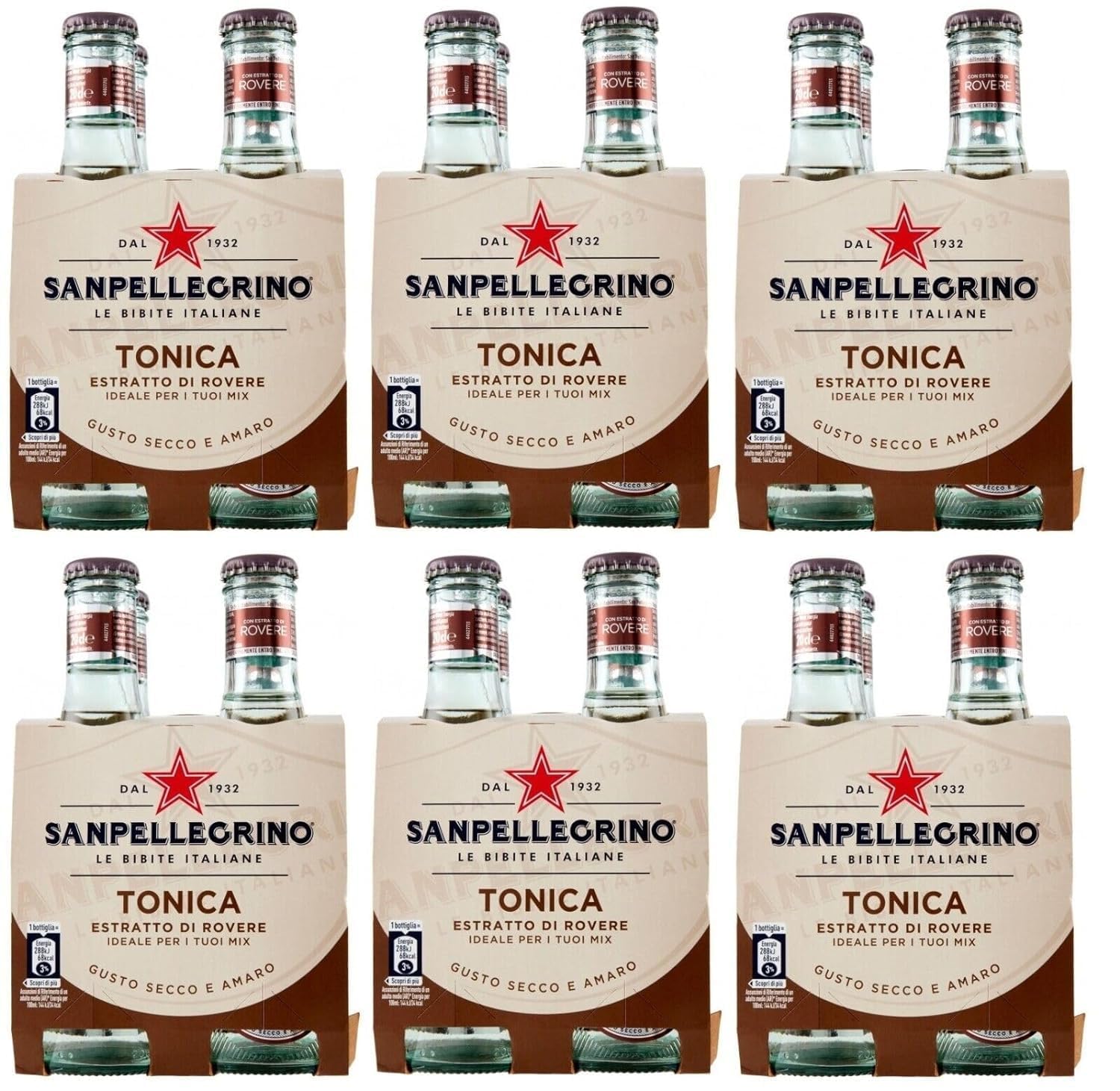 48er-Pack Testpaket San Pellegrino Chinotto Alkoholfreies Getränk + Tonica Rovere Alkoholfreies Getränk 20cl Einweg-Glasflasche