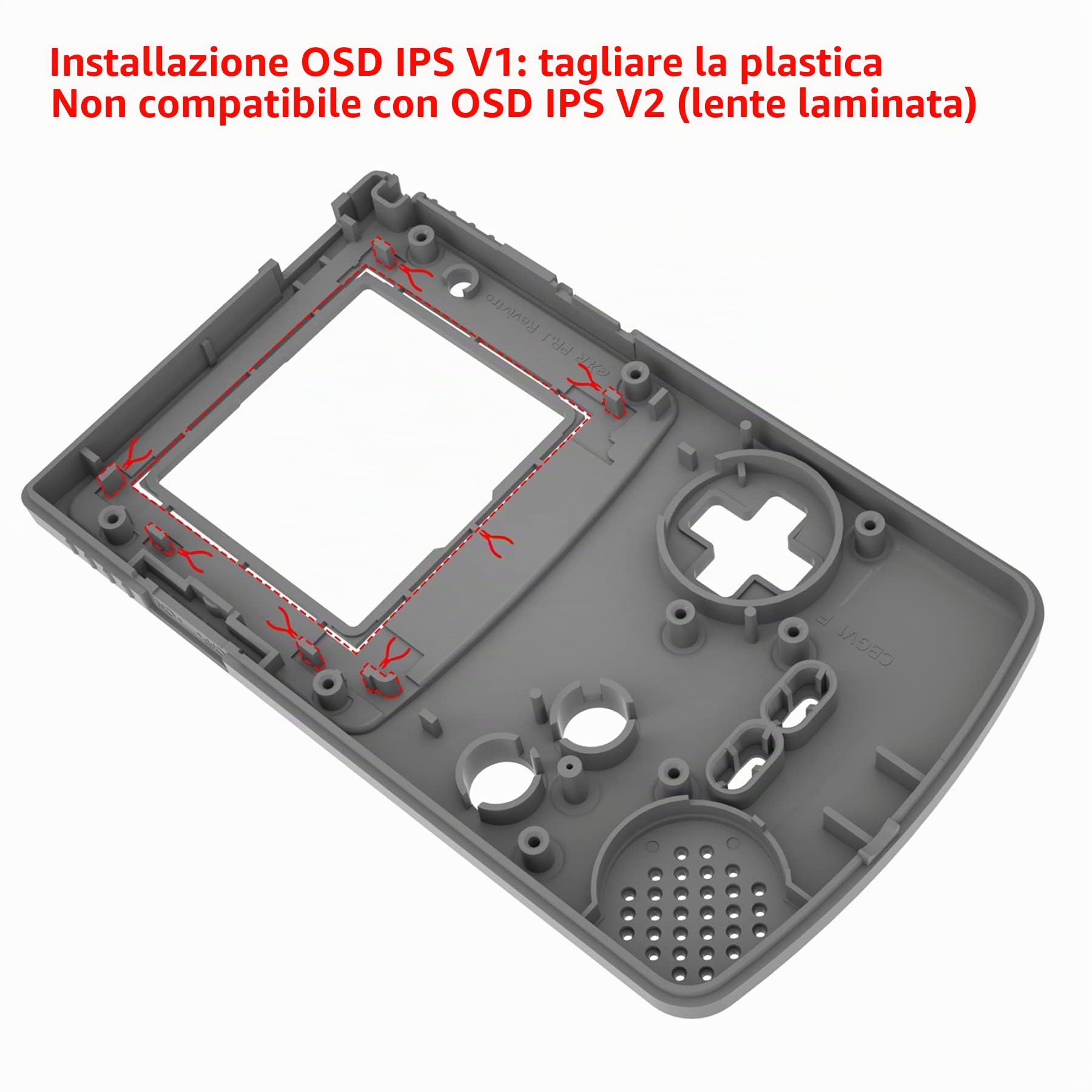 eXtremeRate Cover Scocca Tasti Custodia Pulsanti Shell Ricambio per Gameboy Color Console,Compatibile con GBC OSD IPS&Regular IPS&Standard LCD,NON Include Console&Schermo-Grande Onda