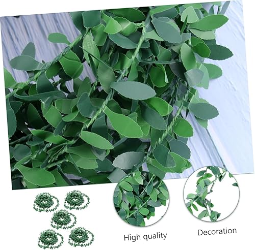 Miniatura 7 de Yardwe 5 piezas de alambre de hoja verde de ratán de imitación de hojas artificiales, plantas artificiales de selva silvestre, vides botánicas
