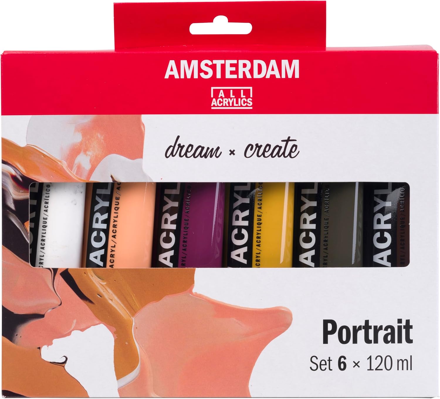 Amsterdam Standard Series Acrylics - Set of 6, Portrait Colors, 120 ml, Tubes