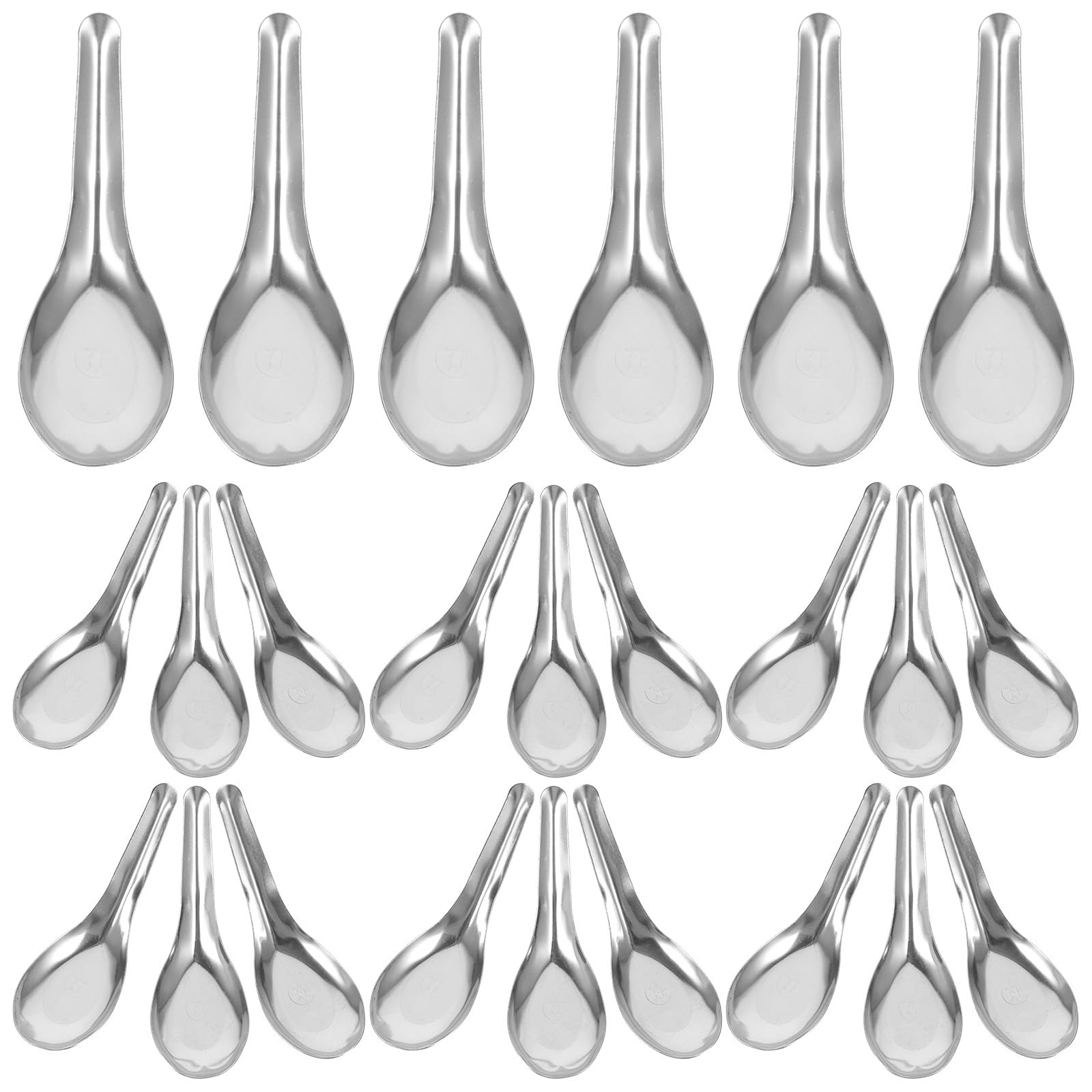 BESPORTBLE 50 Cucchiai da Zuppa in Acciaio Inossidabile Finitura Lucida, Multiuso, Eleganti e Semplici, per Ristoranti e Regali per Feste, Confezione da 50 Pezzi Stili multipli