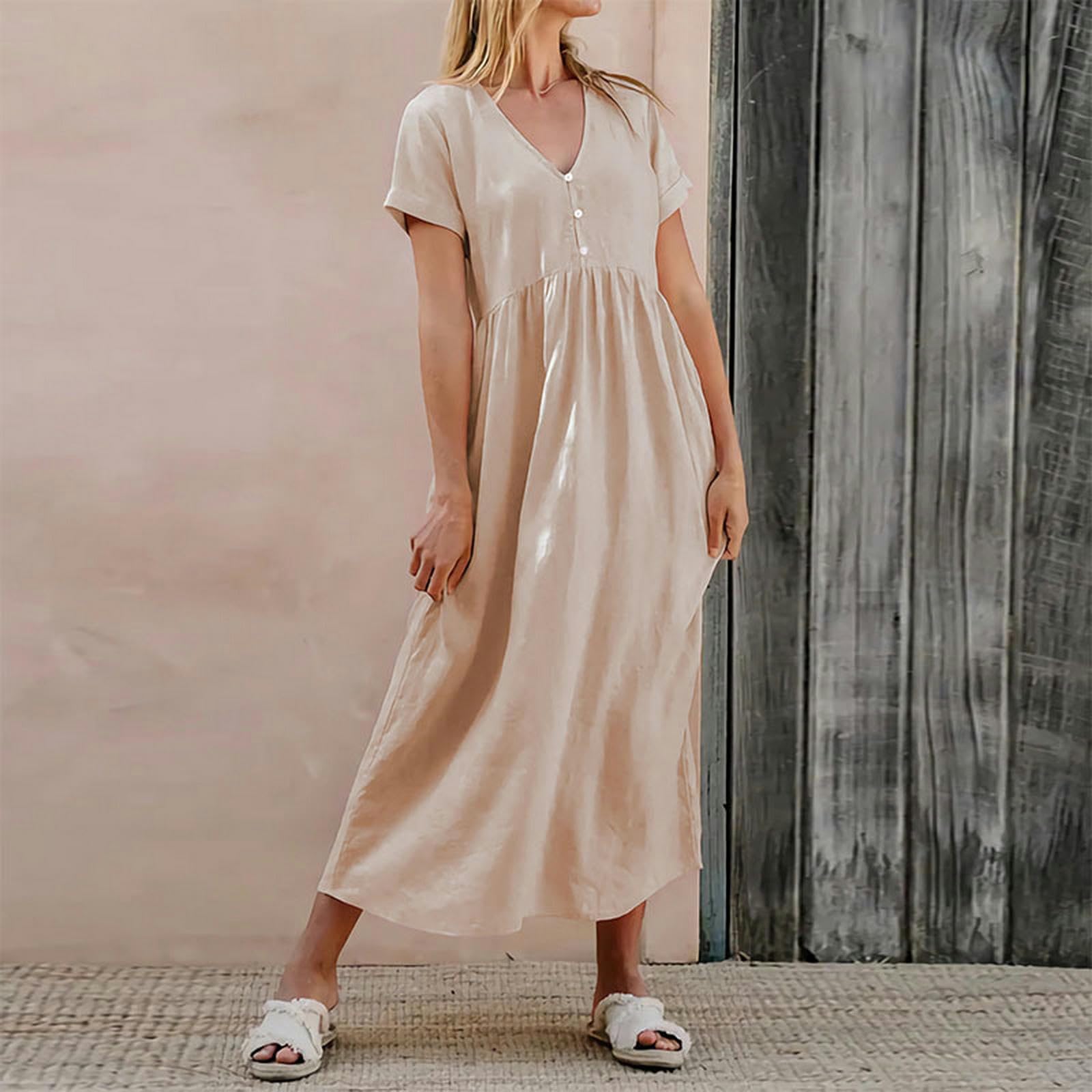 Vestidos de verano para mujer, elegante, holgado, YYEFNMAZ