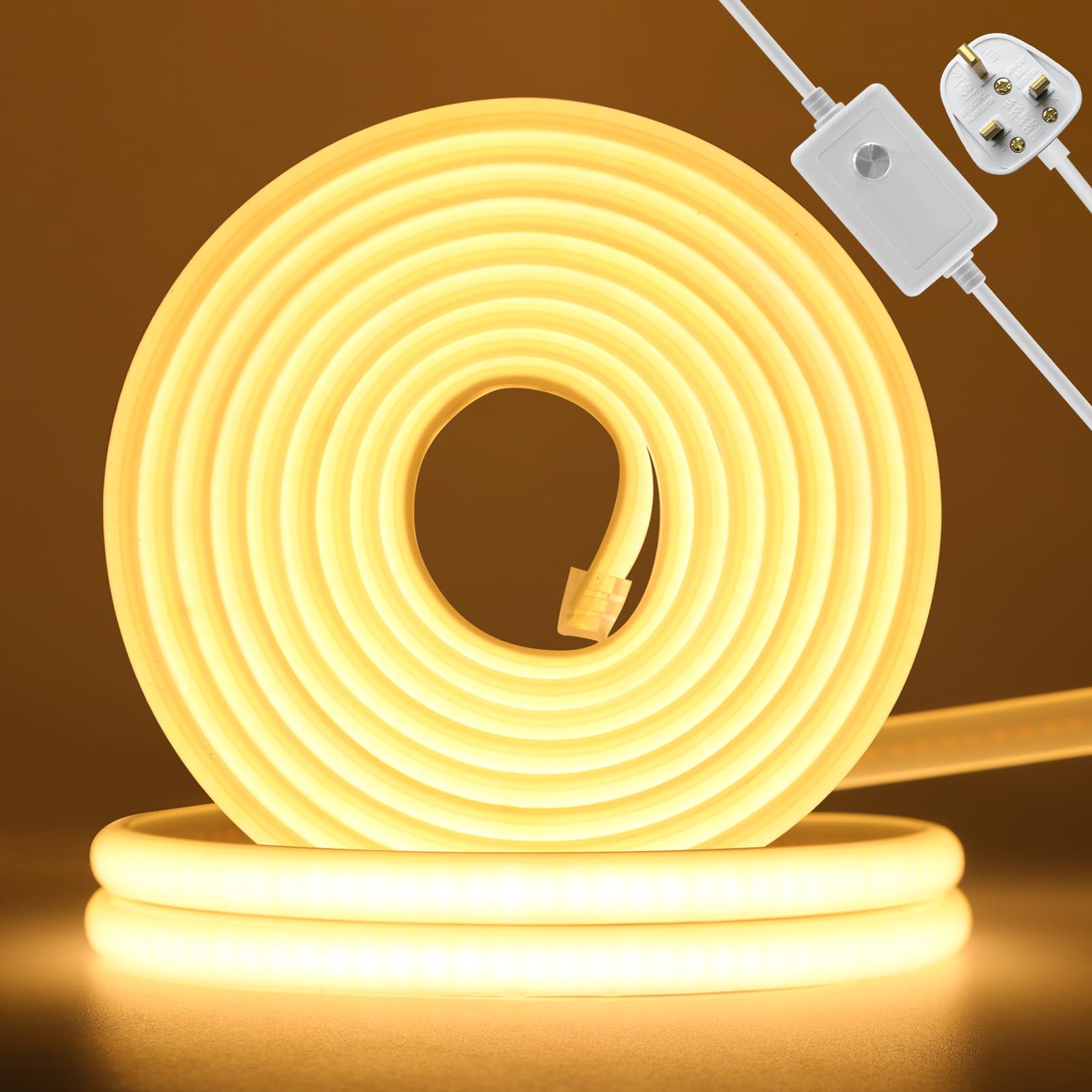 KISUFU 220V COB Neon Led Strip Light, 288 LEDs/m Waterproof IP67 Rope Lights 50cm Flexible Cuttable for Bedroom Garden Kitchen Mirror Outdoor Indoor Decor Decoration.