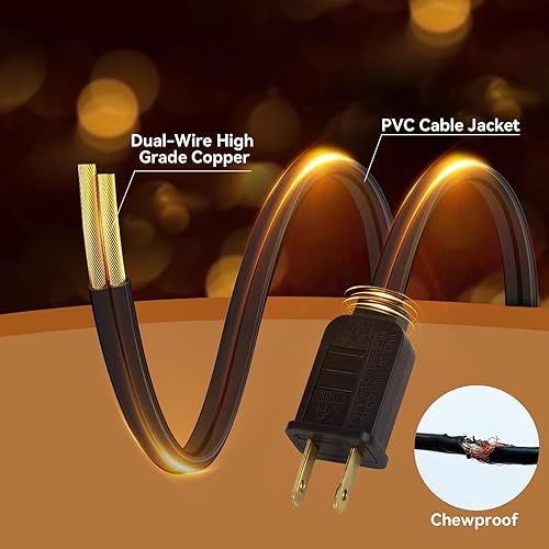 Miniatura 6 de Aialun Tira de luces LED de 51 pies y 2200 K para exteriores, resistente al agua, con 16 bombillas Edison de plástico inastillables S14, luces