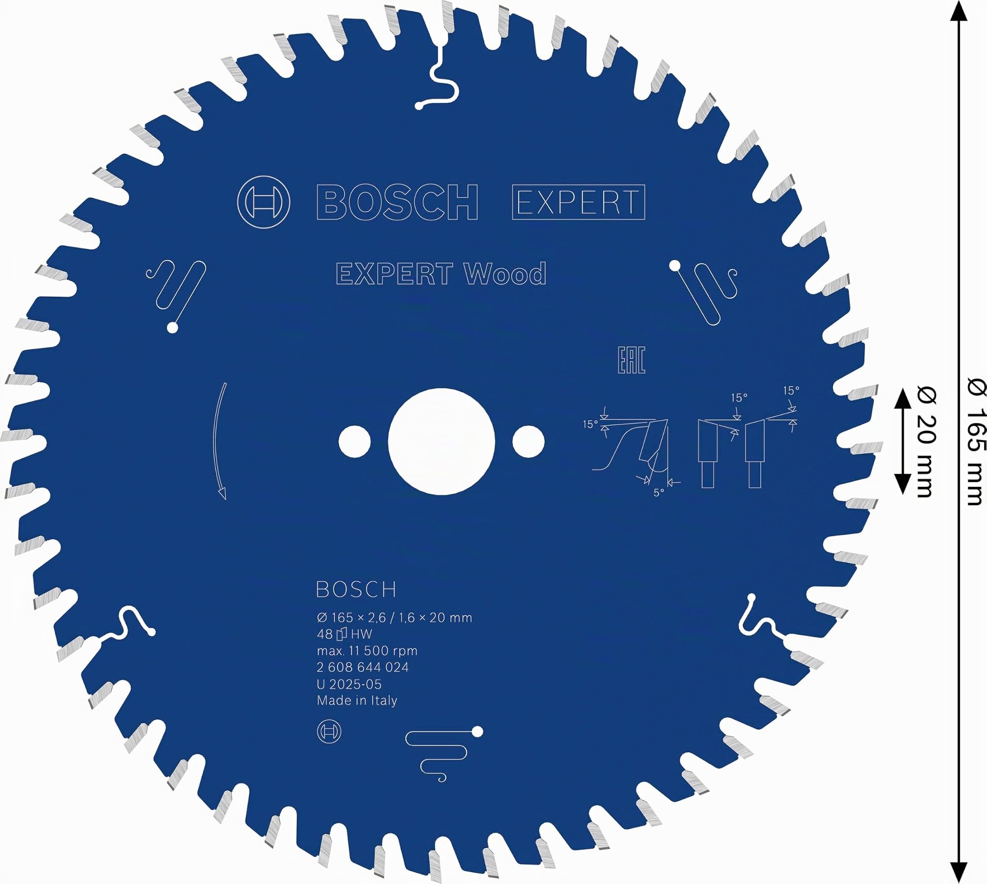 Bosch 1x Lame de scie circulaire filaire EXPERT Wood