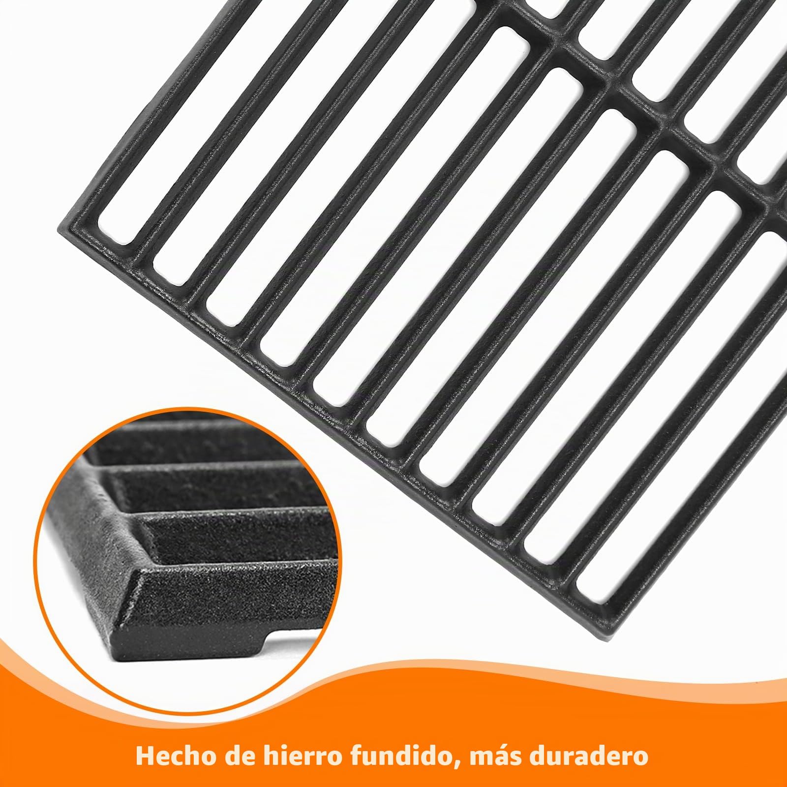 GFTIME Parrilla de hierro fundido 43 x 63 cm para Enders Boston Pro 3, Enders Monroe Pro 3, Charbroil, Barbecook Siesta 310, Landmann Triton 3 & 4, Proficook PC-GG 1058/1059 piezas de repuesto para