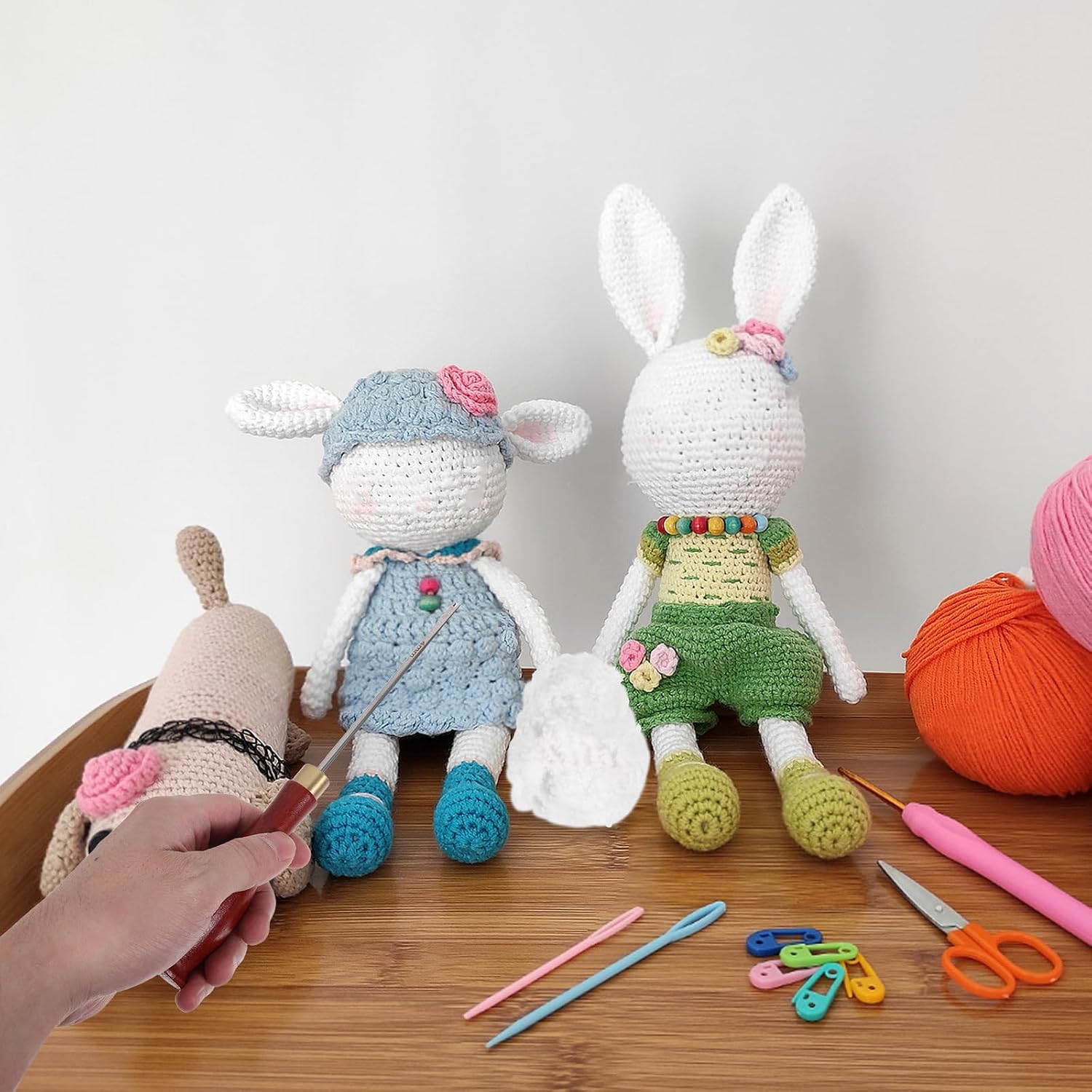 Soft Toy Stuffing Tool Set with 100g Polyester Fiberfill for DIY Crafts