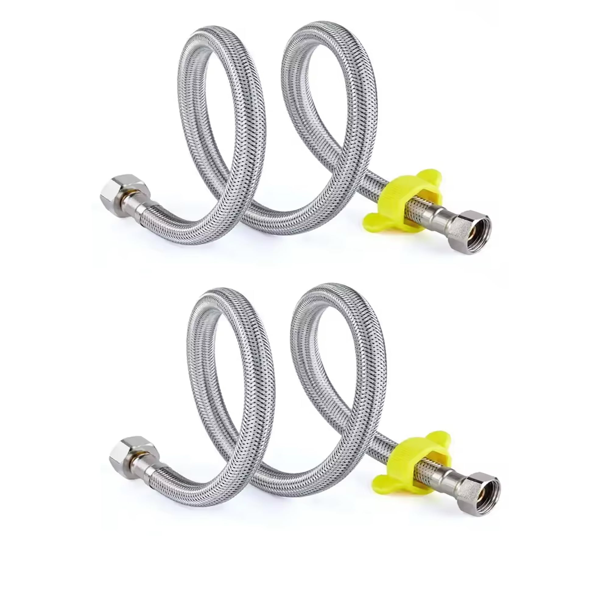 INDOROX Stainless Steel Connection Pipe for Geyser/Wash Basin/Cistern - Silver, 36 Inch, Pack of 2-image-3