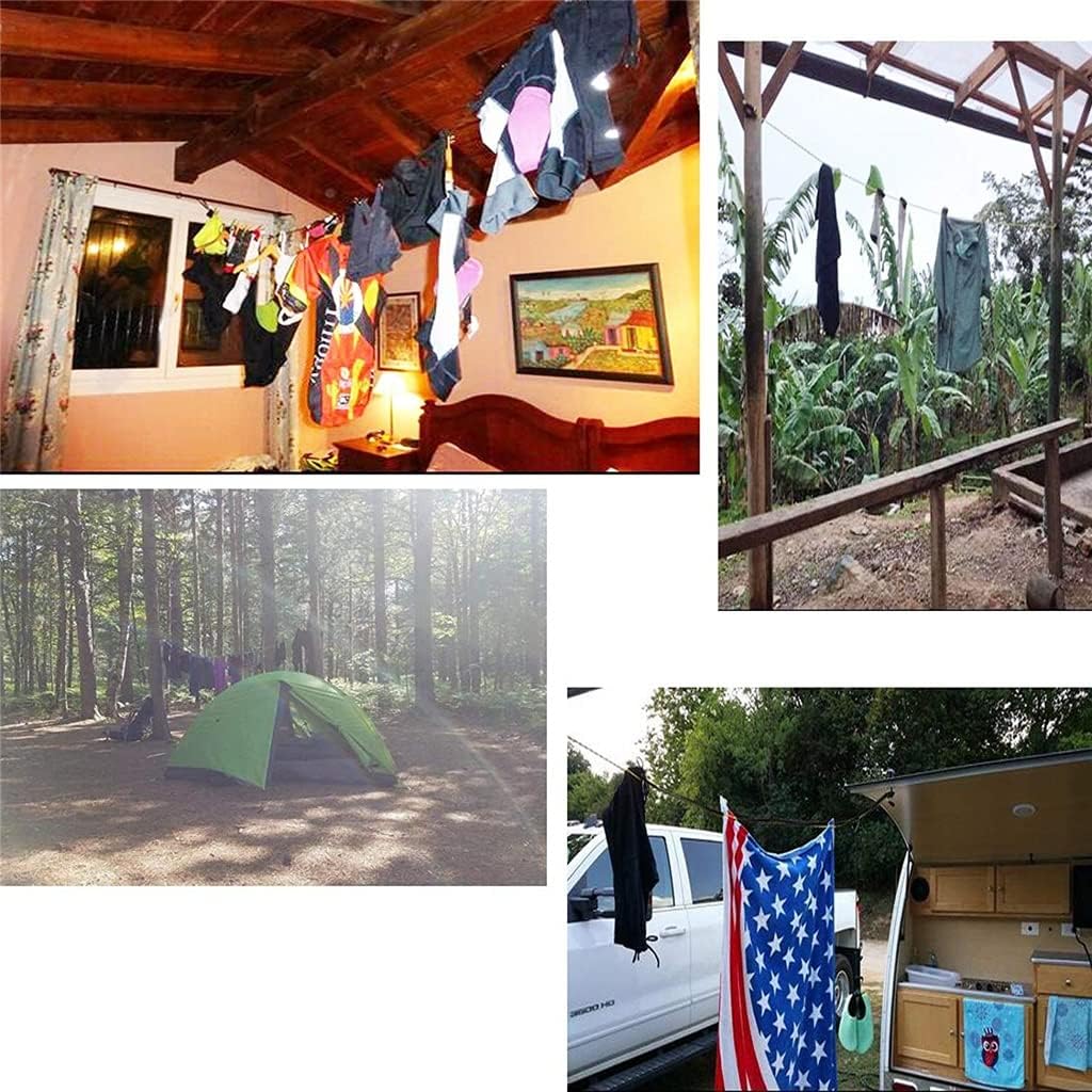 Tri-Braided Cord Travel Clothes Line, Adjustable Bungee Cord Clothesline, Washing Hanging Airer Rope, for Hotel Laundr